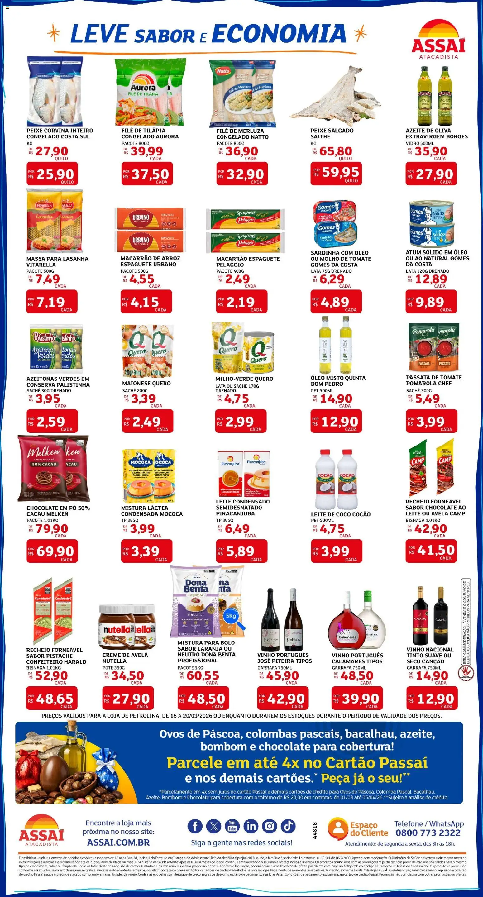 Assaí Atacadista Folheto - válido de 16.03.2026 | Página: 2 | Produtos: Azeitonas, Pó, Leite, Arroz