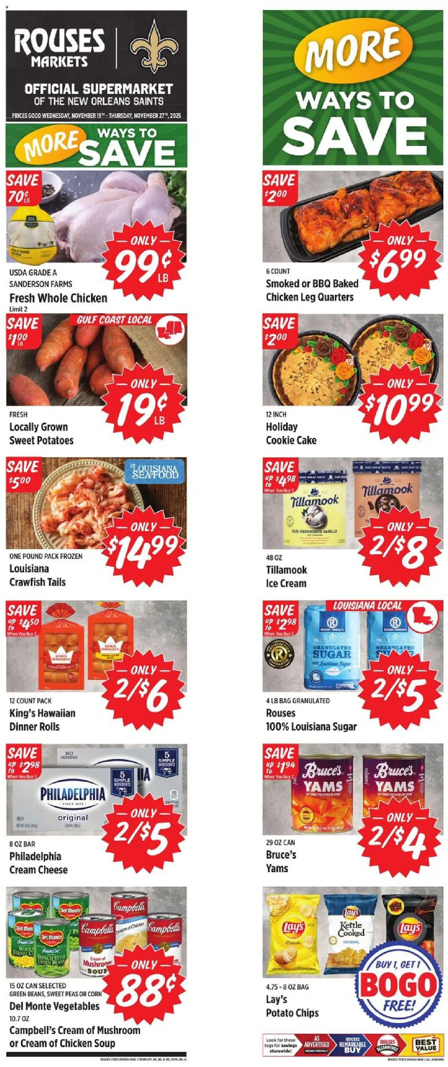 Rouses Weekly Ad - LA - valid from 19.11.2025 | Page: 2 | Products: Corn, Potatoes, Sugar, Bag
