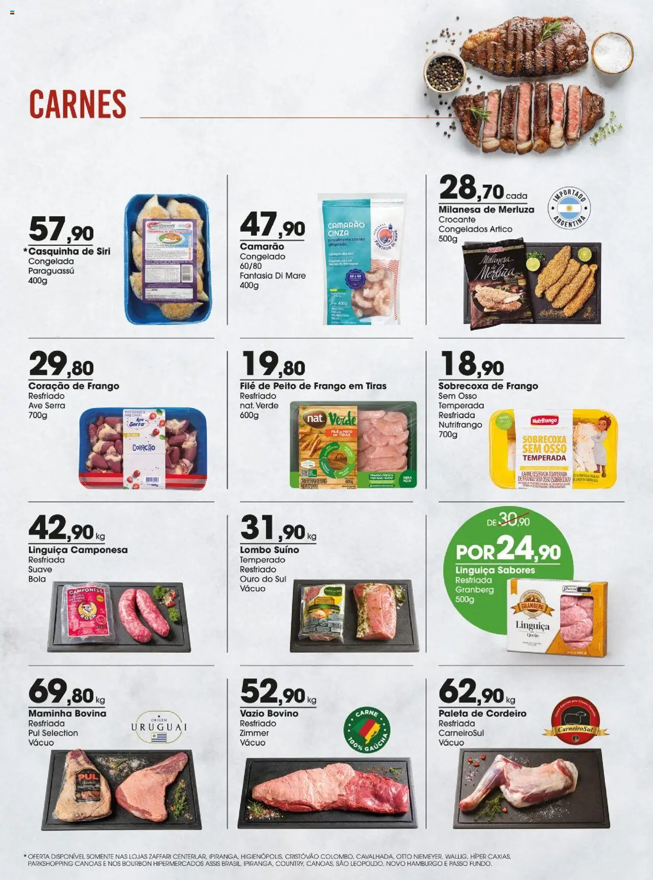 Zaffari Folheto - válido de 12.08.2025 | Página: 11 | Produtos: Maminha, Coração de frango, Camarão, Carne