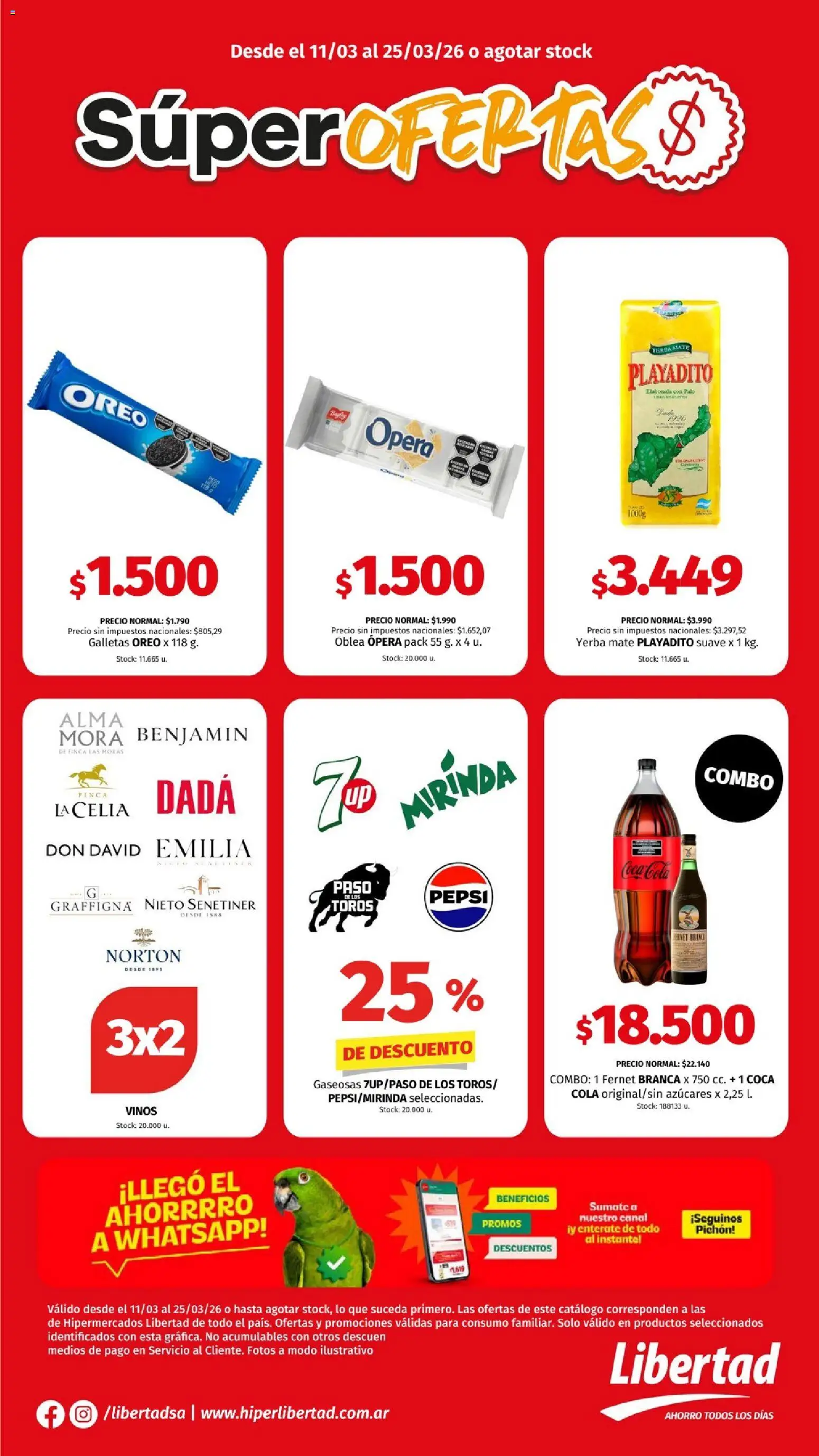 Hipermercado Libertad - SuperOfertas  │ válido desde el 11.03.2026 | Página: 1 | Productos: Mate, Yerba, Fernet, Galletas