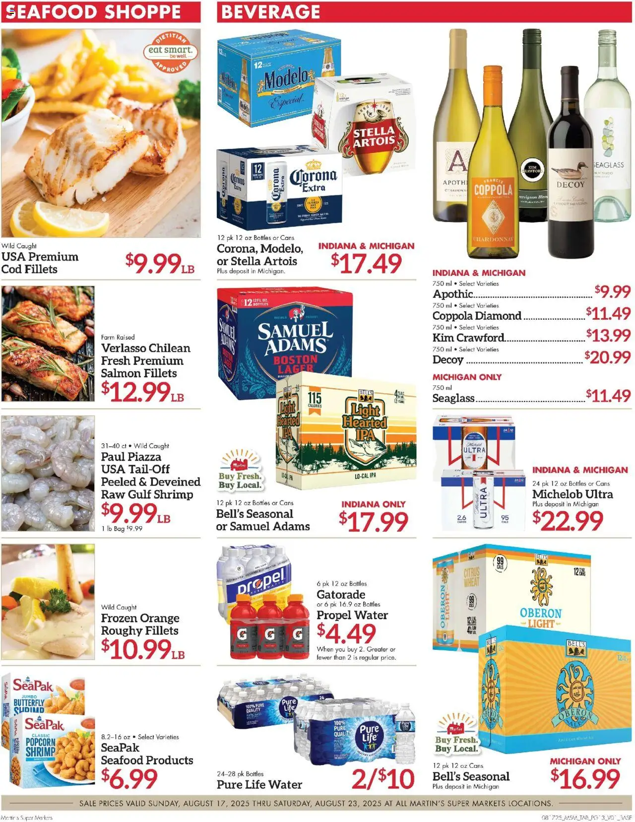 Martin’s Weekly Ad - valid from 17.08.2025 | Page: 13 | Products: Water, Seafood, Bag