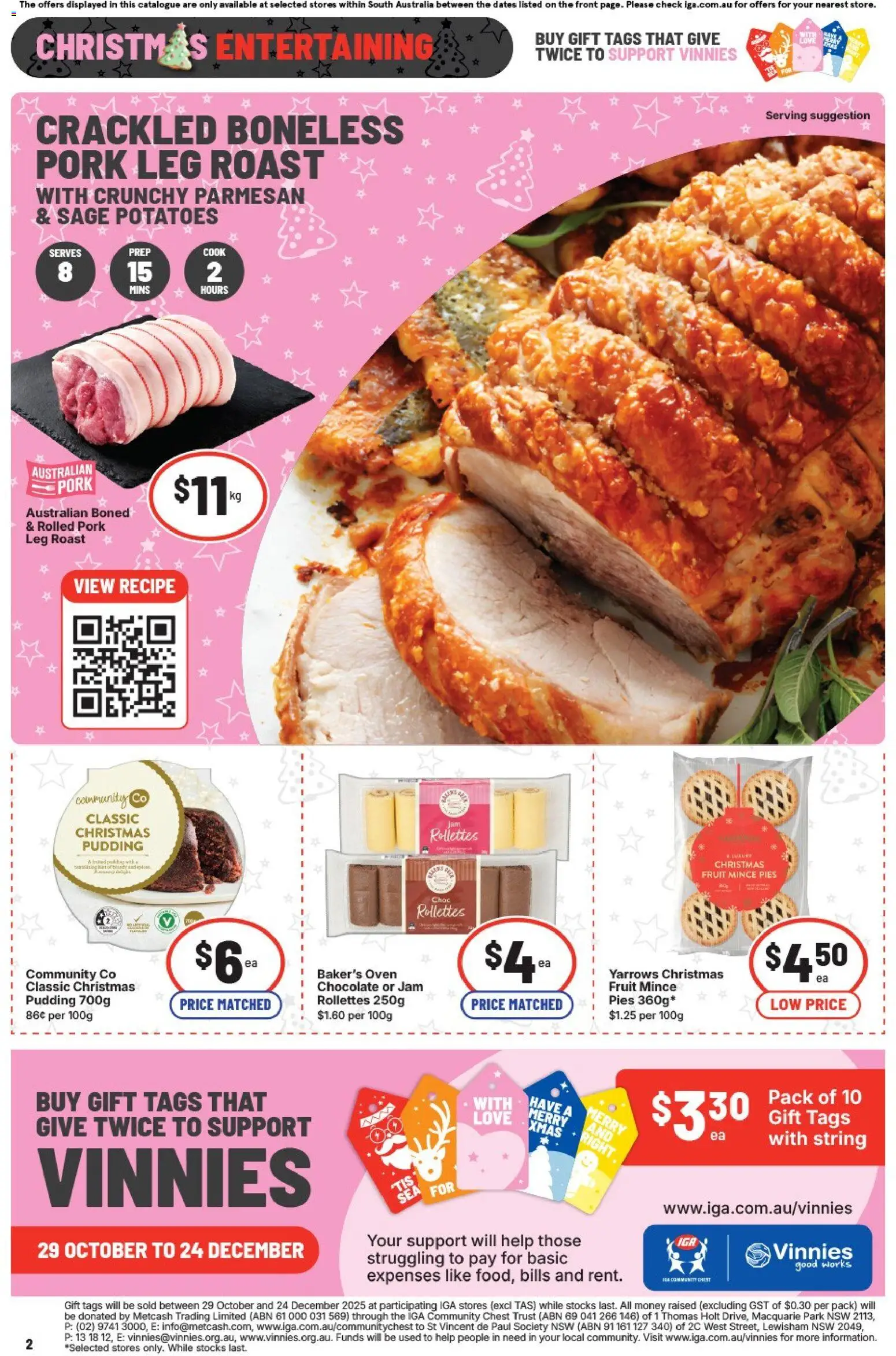 IGA catalogue - valid from 26.11.2025 | Page: 2 | Products: Chocolate, Pudding, Potatoes, Pies
