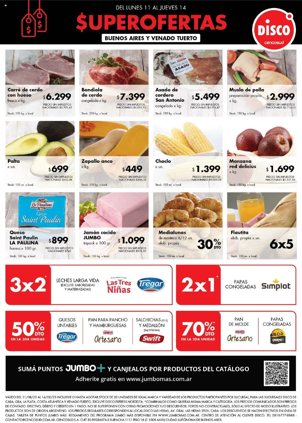 Disco ofertas │ válido desde el 11.08.2025 | Página: 1 | Productos: Jamón cocido, Manzana, Queso, Pan