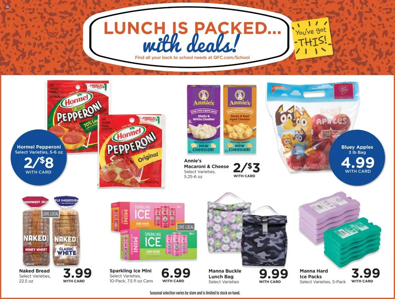 QFC Weekly Ad - valid from 10.09.2025 | Page: 8 | Products: Cheese, Bread, Pasta, Bag