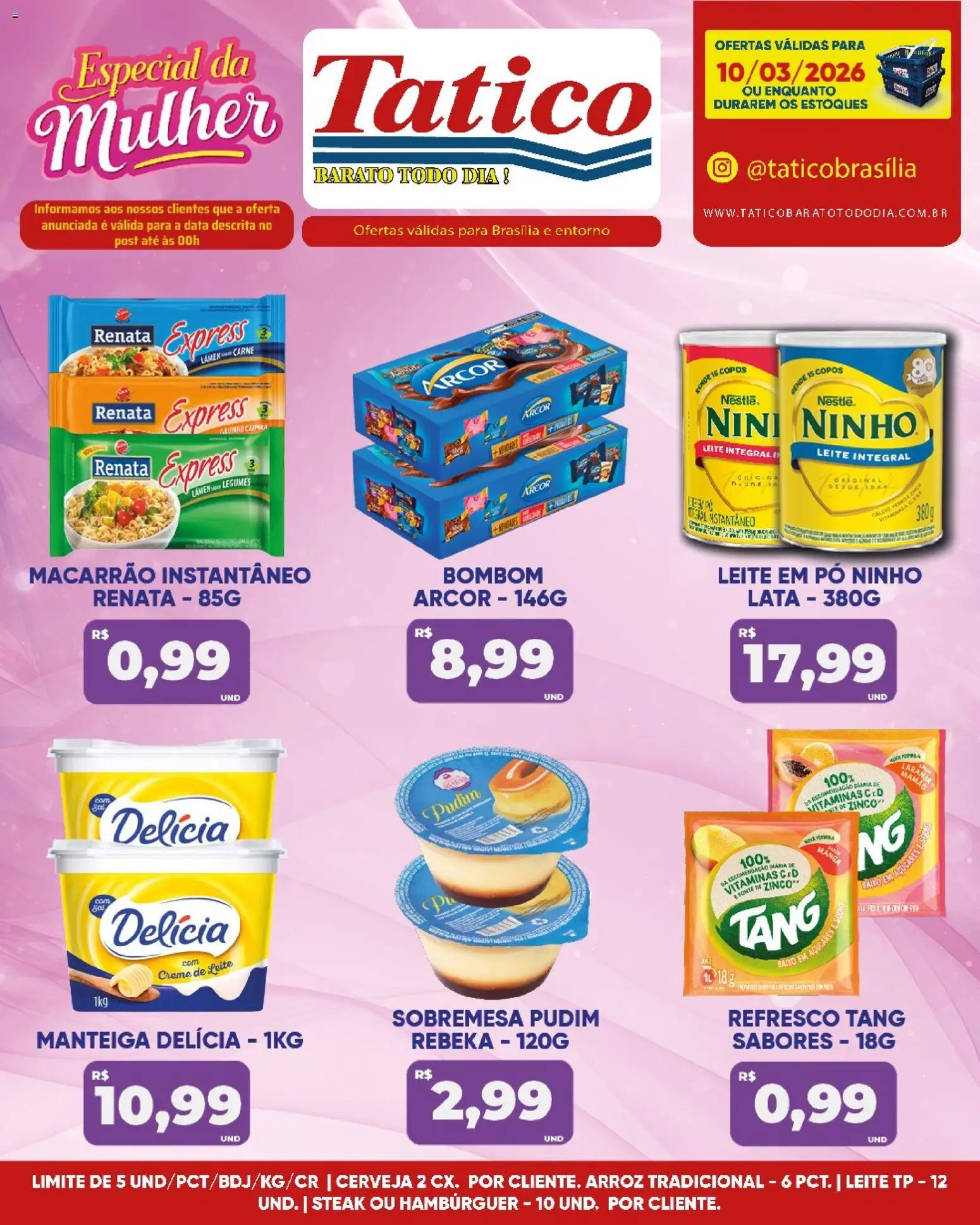 Tatico Folheto - válido de 10.03.2026 | Página: 6 | Produtos: Refresco, Leite integral, Cerveja, Copos