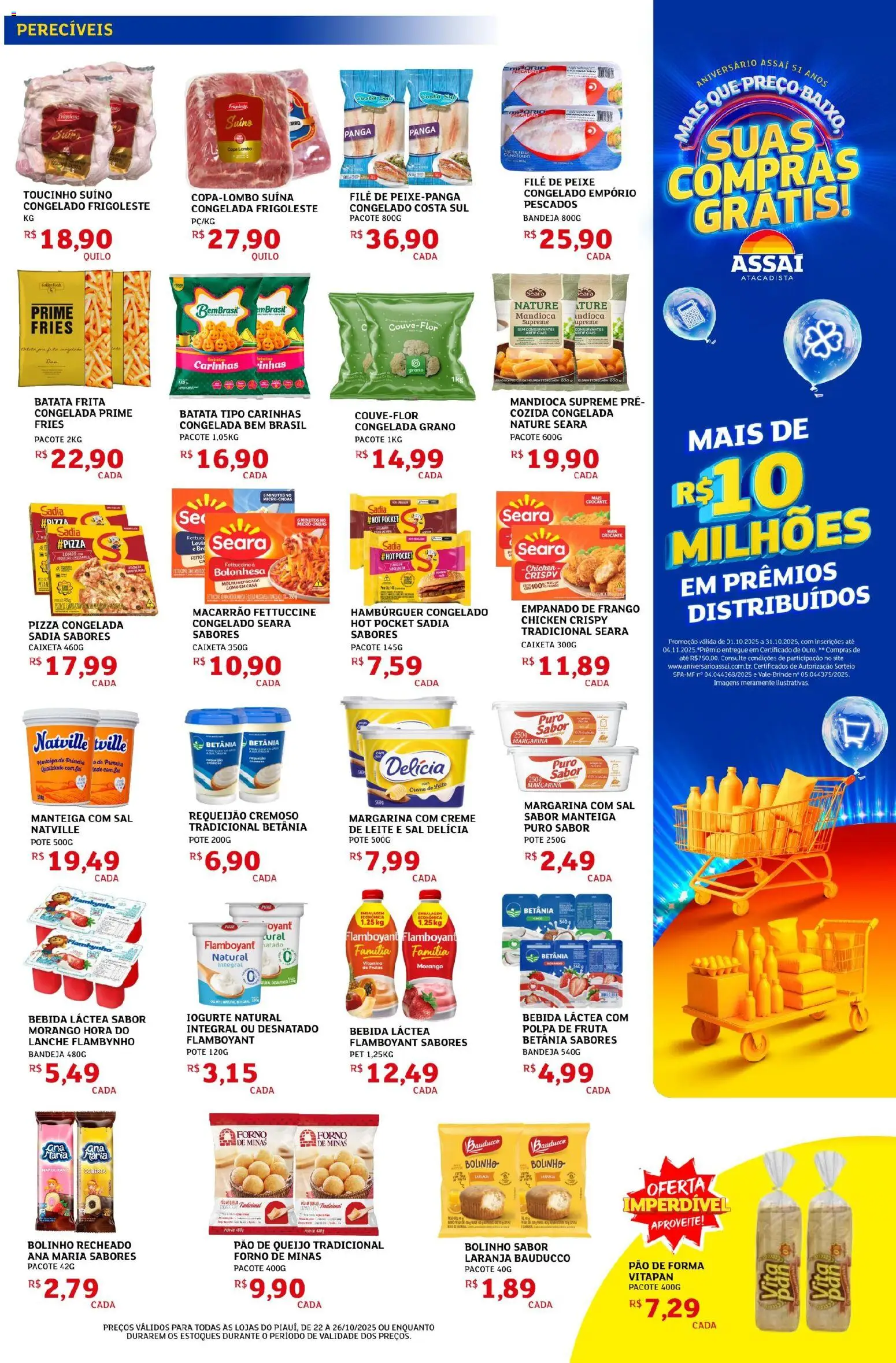 Assaí Atacadista Folheto - válido de 22.10.2025 | Página: 3 | Produtos: Forno, Peixe, Pão de forma, Bandeja