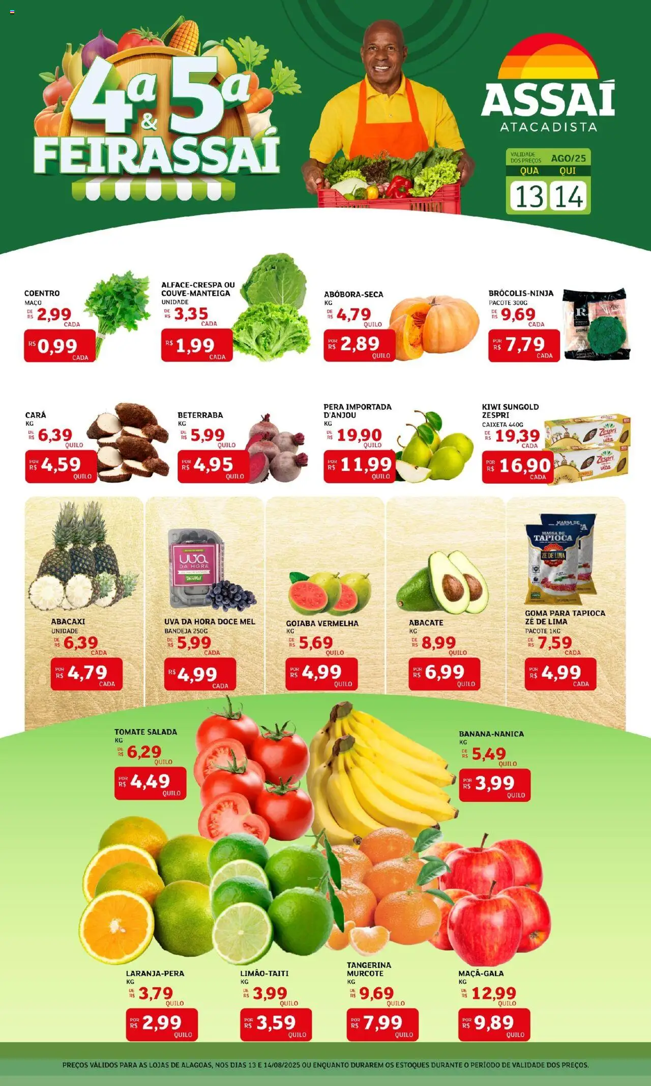 Assaí Atacadista Folheto - válido de 13.08.2025 | Página: 1 | Produtos: Cará, Beterraba, Abacaxi, Mel