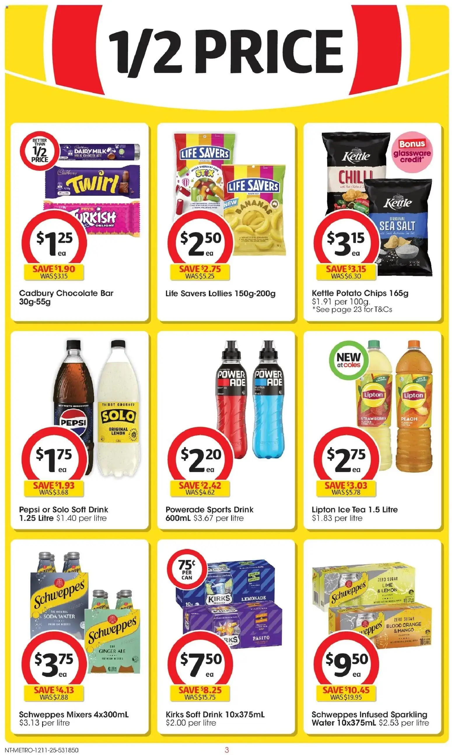 Coles catalogue - valid from 12.11.2025 | Page: 3 | Products: Glassware, Water, Salt, Lime