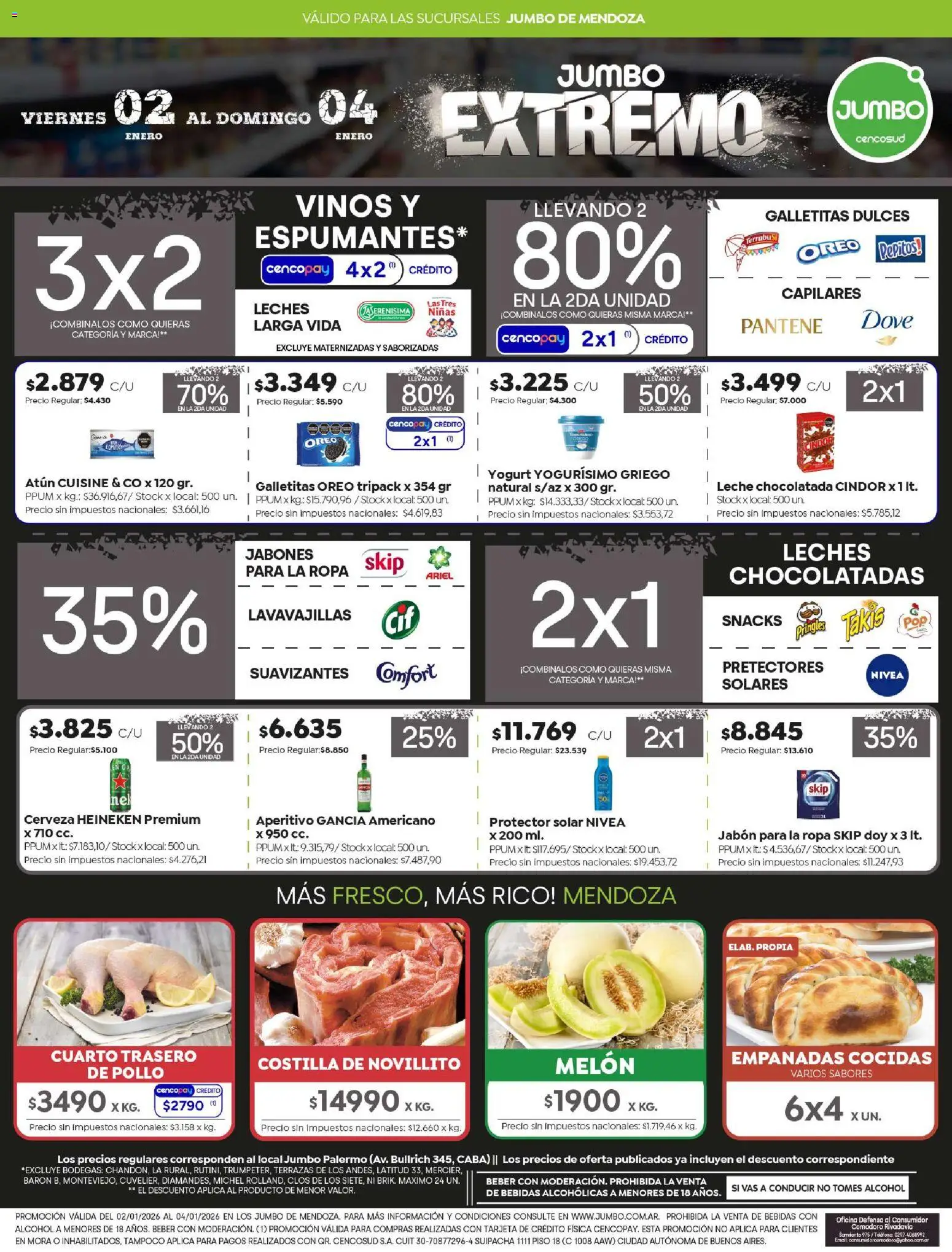 Jumbo - Ofertas | Mendoza │ válido desde el 02.01.2026 | Página: 1 | Productos: Galletitas, Pollo, Jabón, Chocolatada