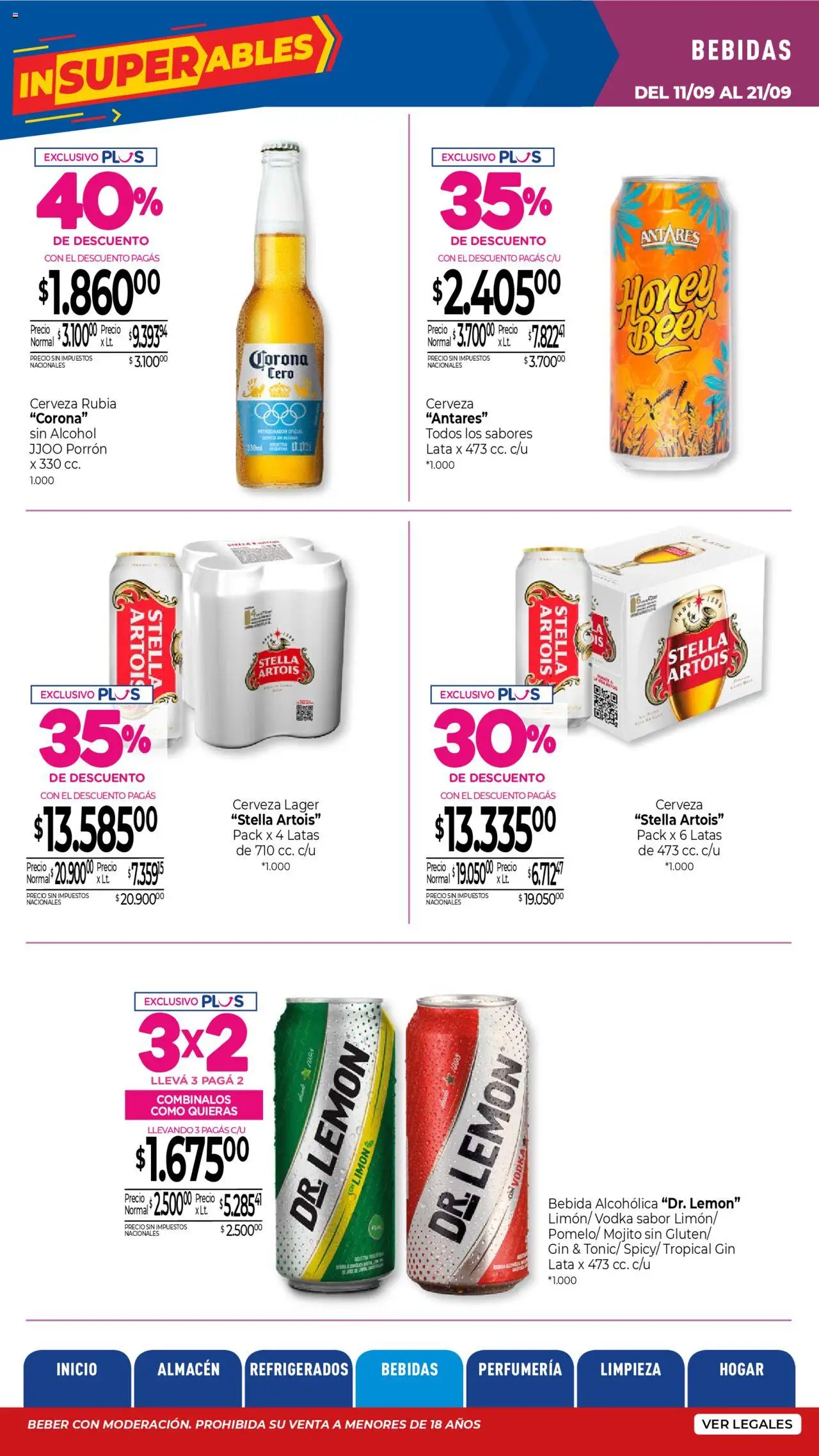 La Anonima - Insuperables - z5 │ válido desde el 11.09.2025 | Página: 19 | Productos: Vodka, Gin, Cerveza