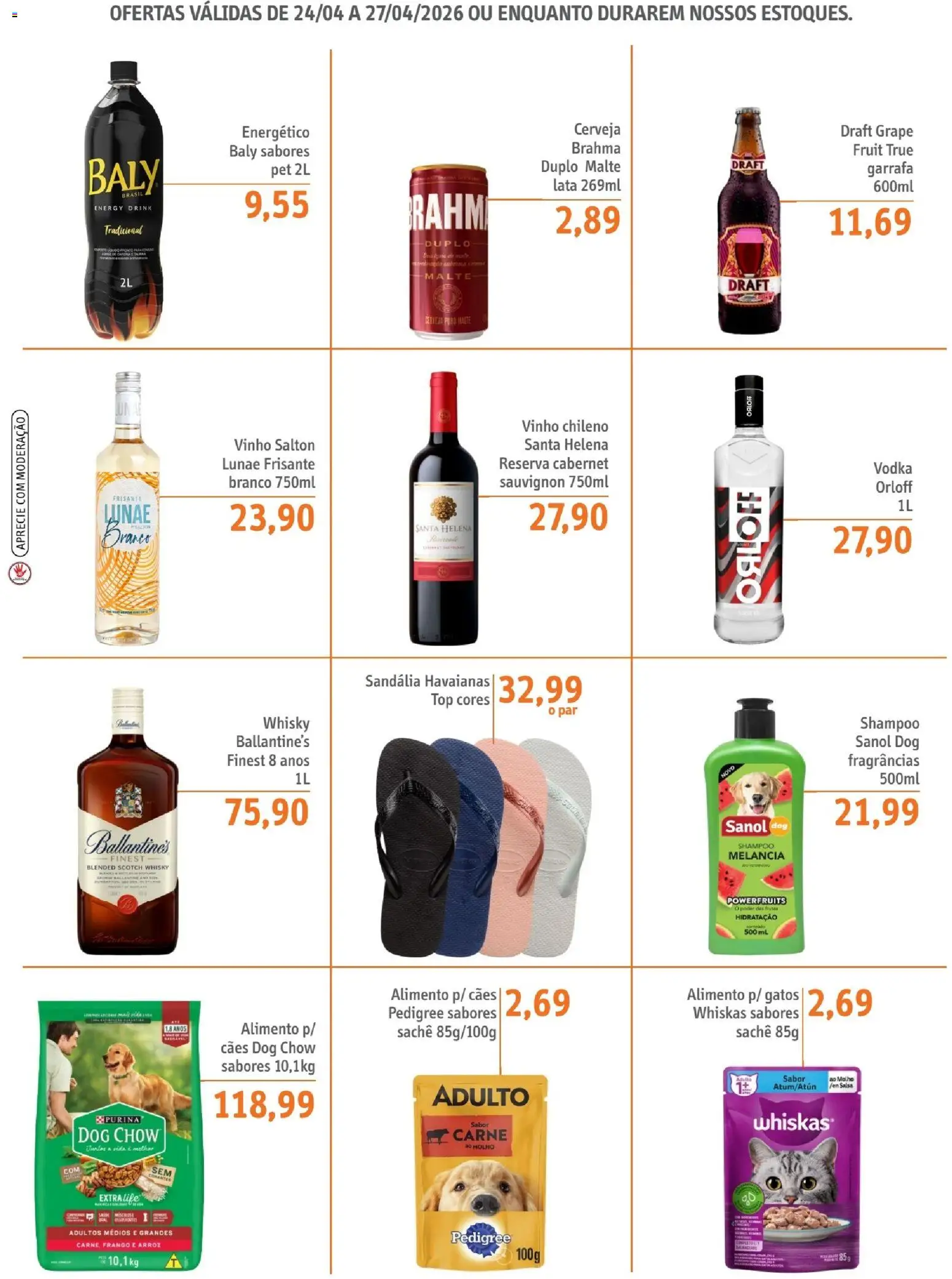 Sonda Folheto - válido de 24.04.2026 | Página: 3 | Produtos: Melancia, Whisky, Vodka, Frango