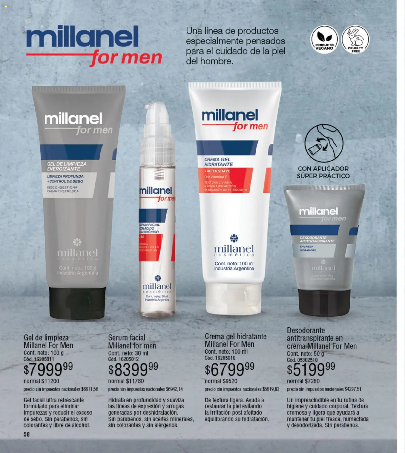 Millanel - Catálogo │ válido desde el 02.02.2026 | Página: 58 | Productos: Serum, Desodorante, Antitranspirante, Crema