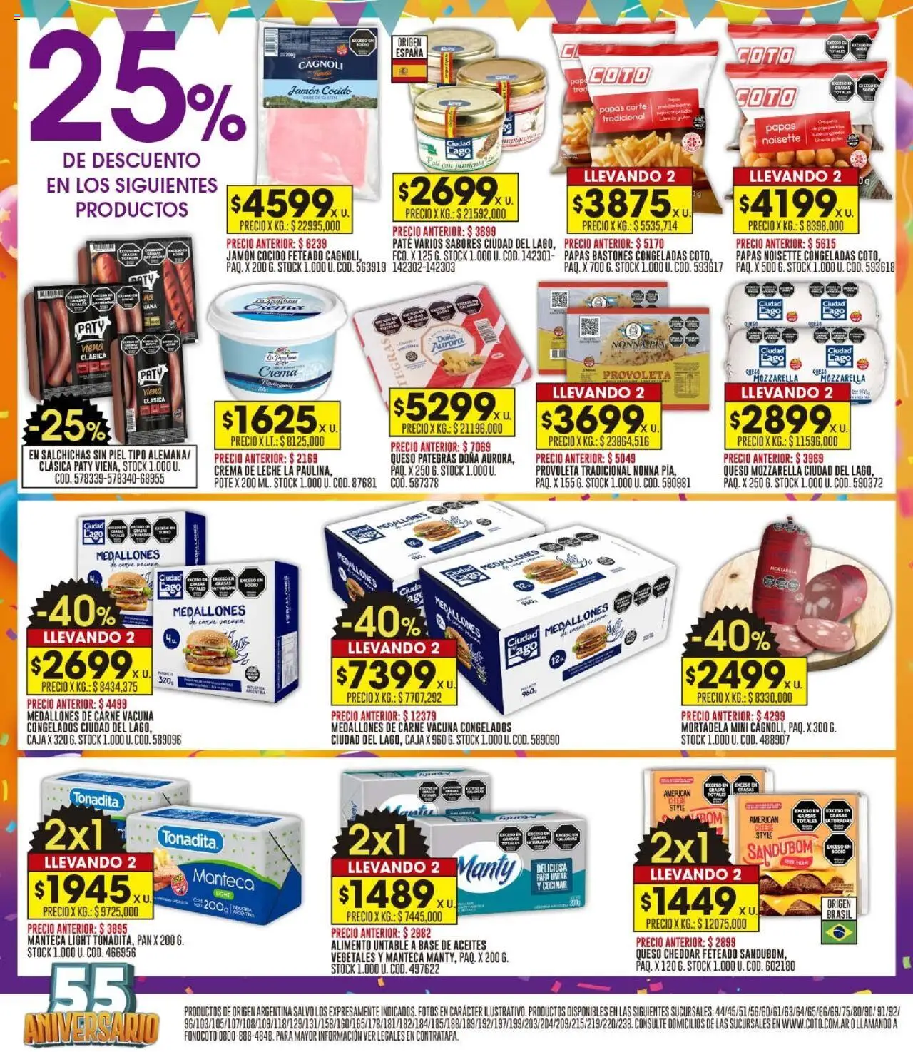 Coto - Ofertas │ válido desde el 29.09.2025 | Página: 6 | Productos: Caja, Jamón cocido, Crema de leche, Manteca