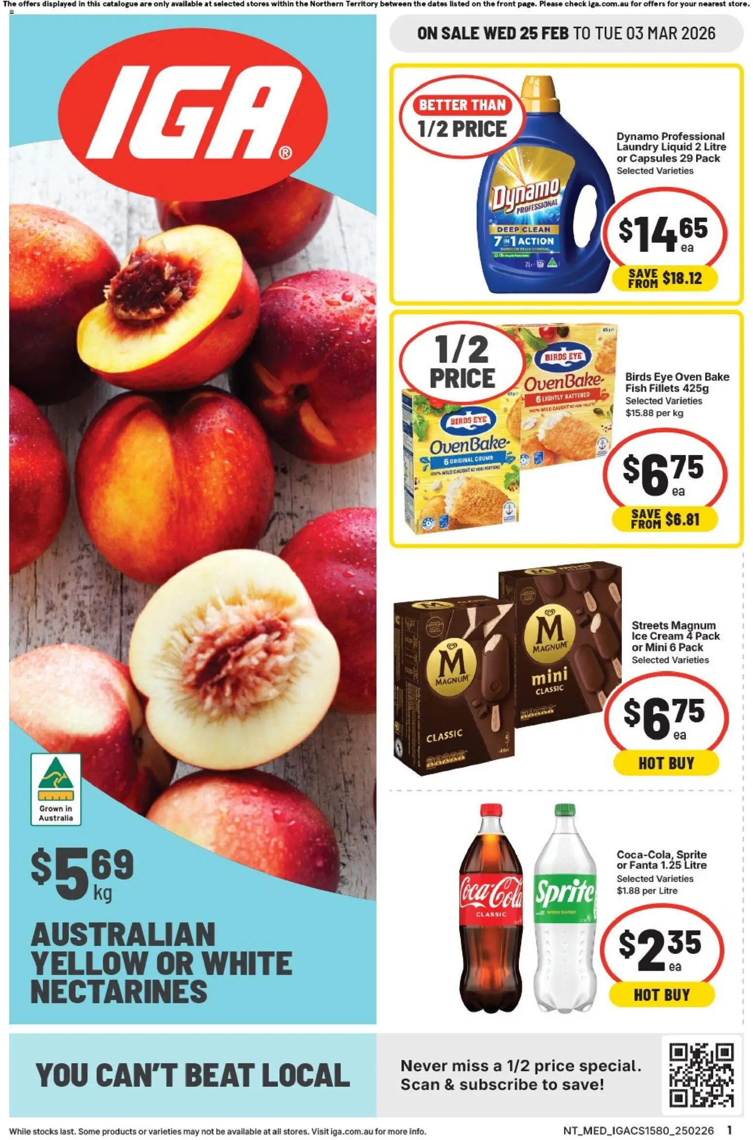 IGA catalogue - valid from 25.02.2026 | Page: 1 | Products: Cream, Ice cream, Laundry, Oven