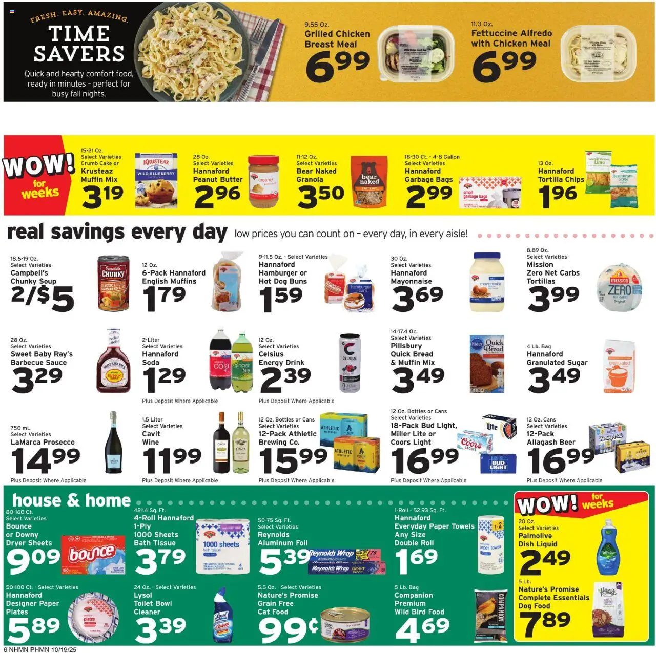 Hannaford Weekly Ad - valid from 19.10.2025 | Page: 6 | Products: Bread, Sauce, Muffin, Dryer