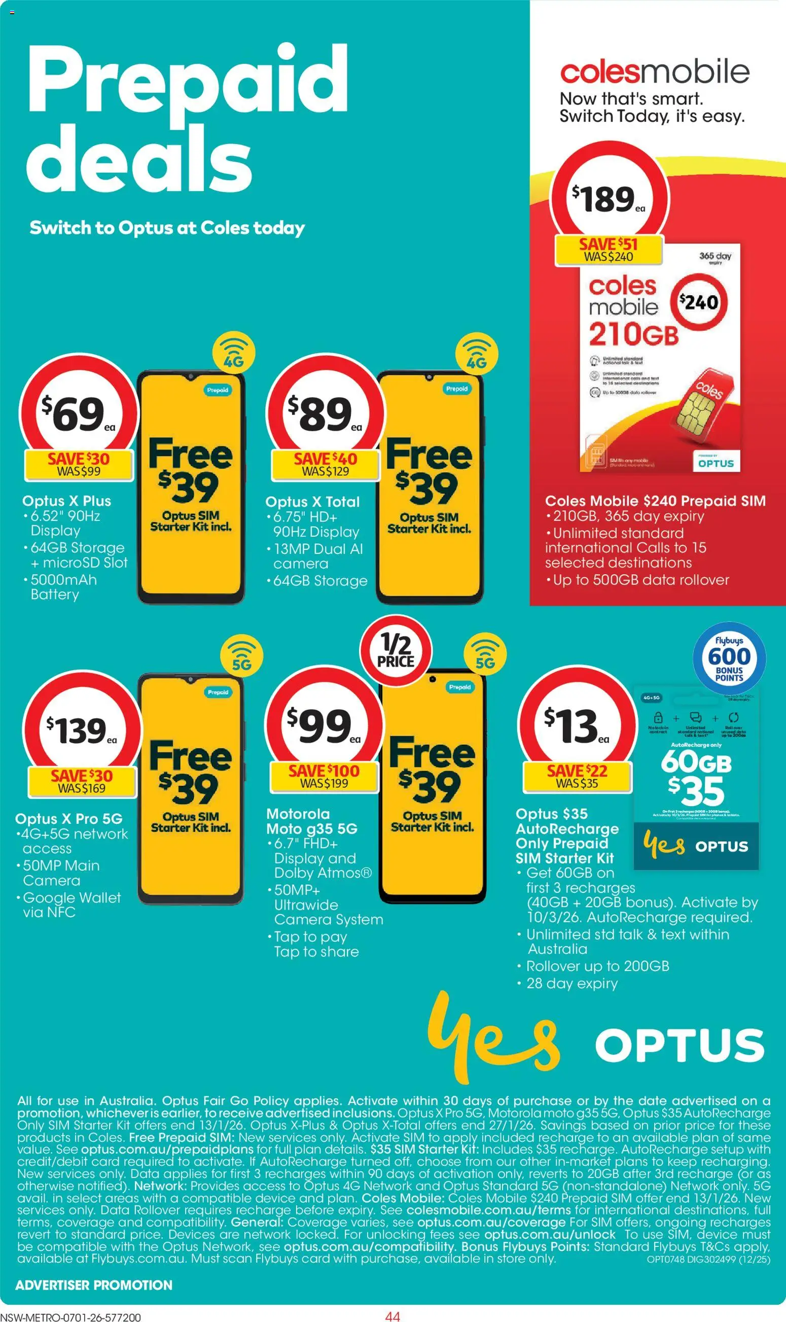Coles catalogue - valid from 07.01.2026 | Page: 44 | Products: Battery, Date, Device, Camera