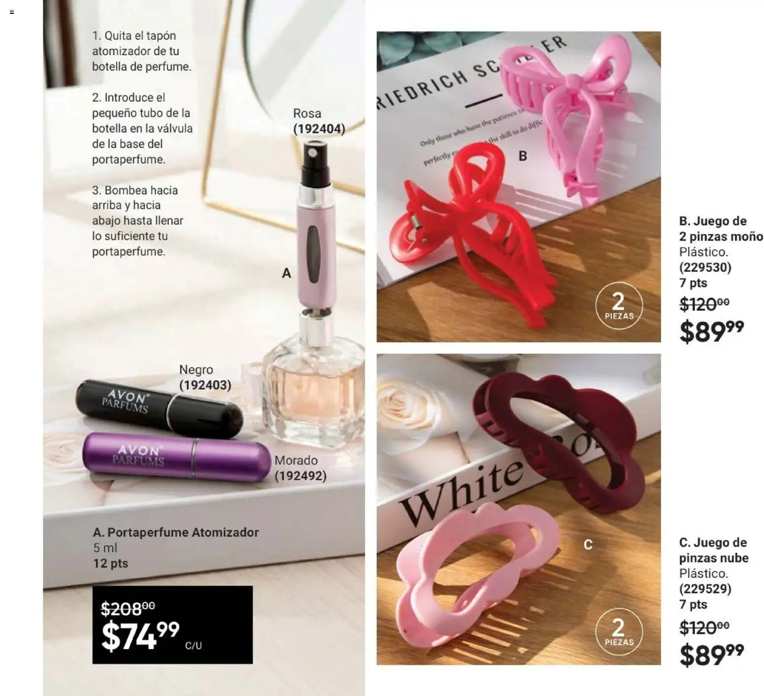 Nuevas ofertas de AVON válidas en toda la República Mexicana desde el 08.05.2026. ¡Encuentra las mejores ofertas en AVON Casa & Estilo 8 2026! | Página: 147 | Productos: Juego, Válvula, Botella, Moño