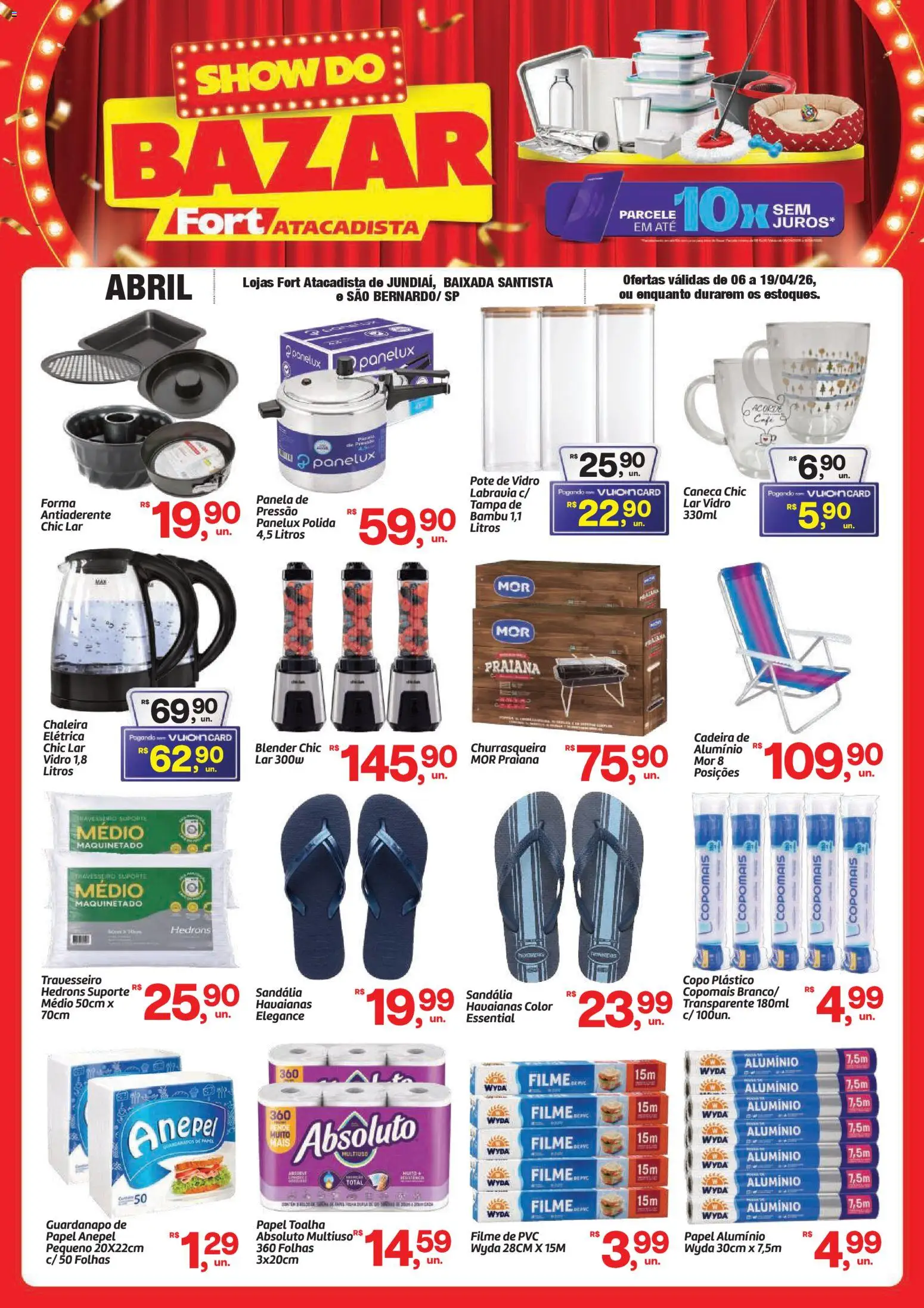 Fort Atacadista Folheto - válido de 06.04.2026 | Página: 1 | Produtos: Chaleira, Travesseiro, Caneca, Guardanapo