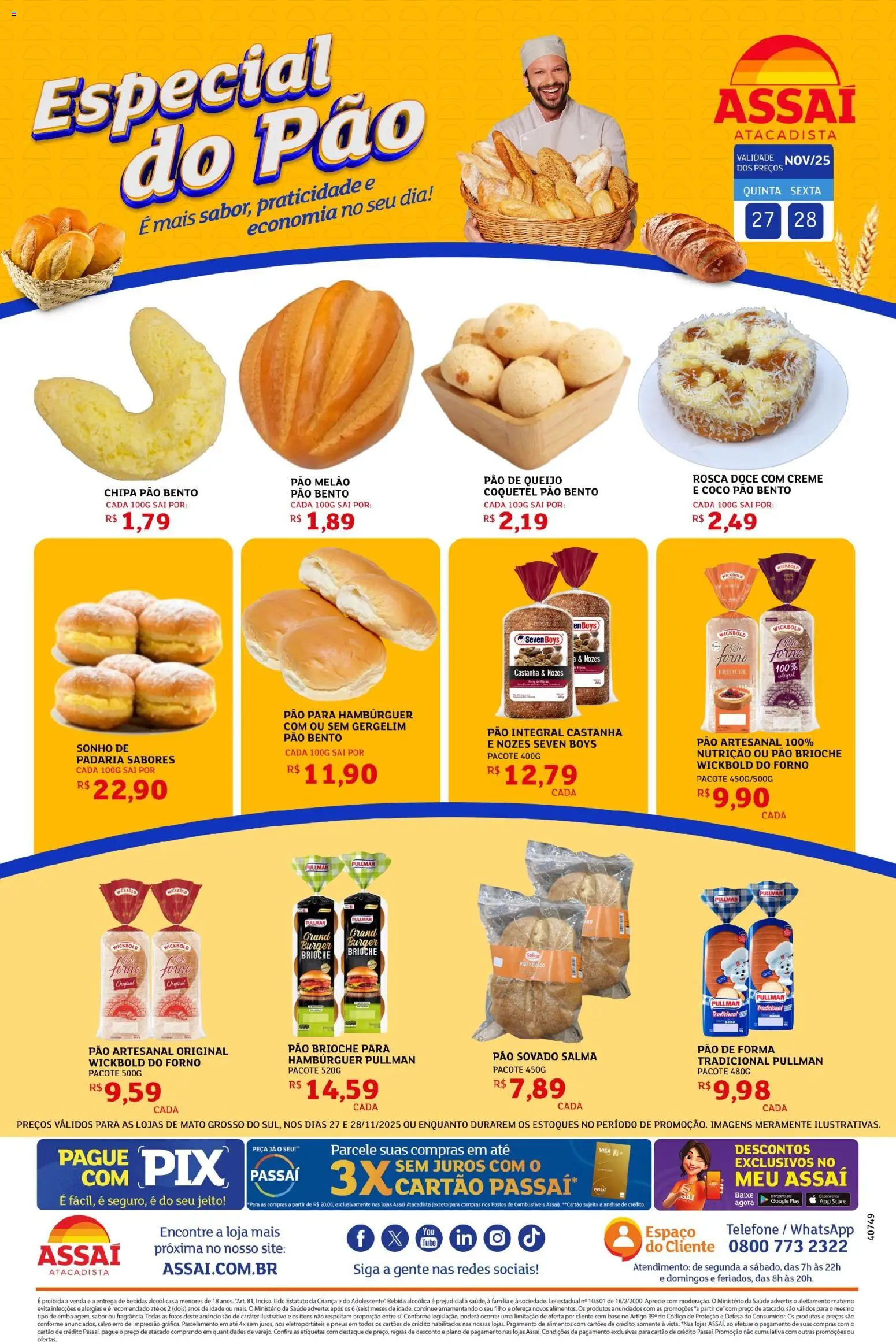Assaí Atacadista Folheto - válido de 27.11.2025 | Página: 1 | Produtos: Coco, Pneus, Nozes, Pão de forma