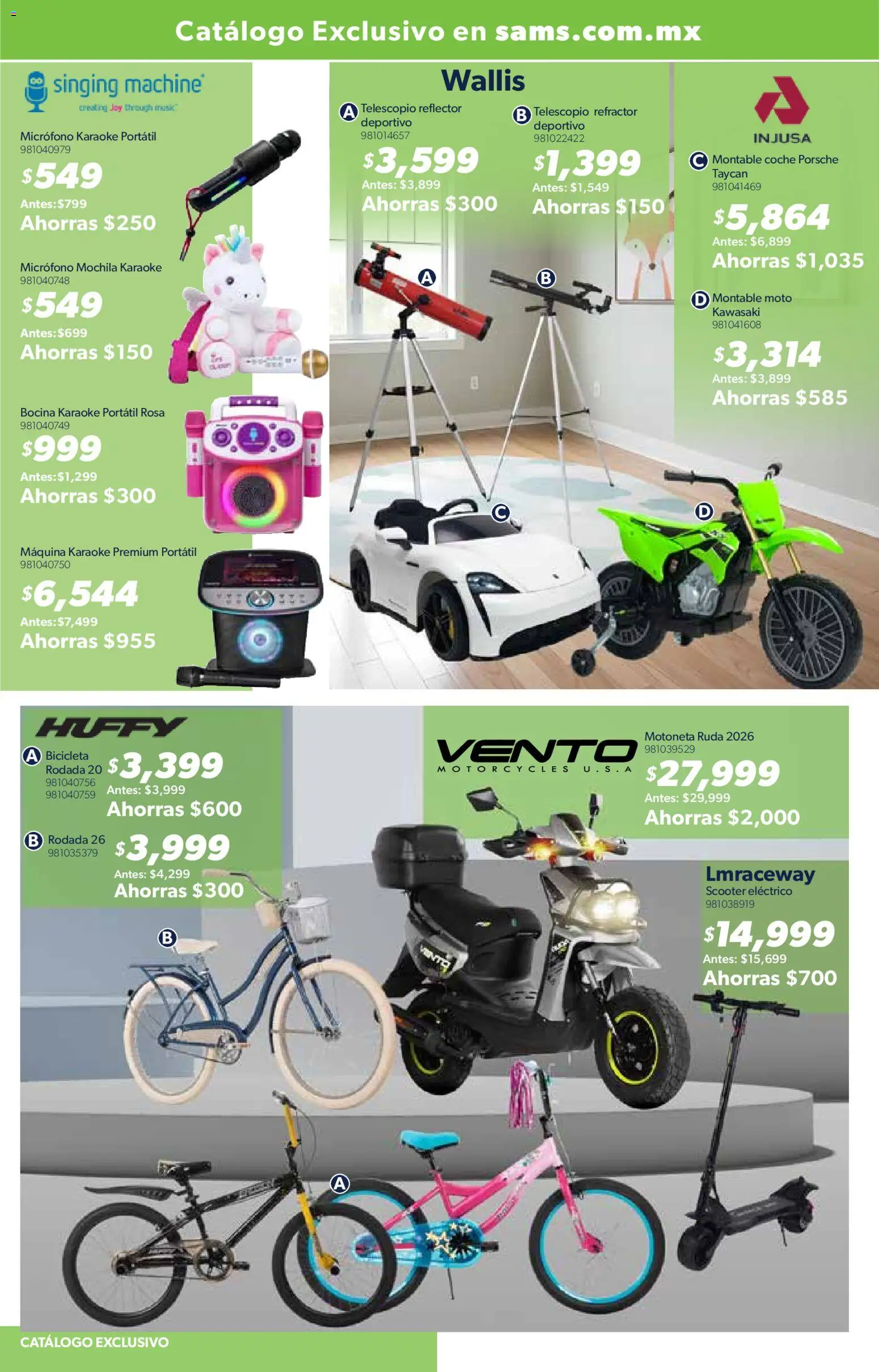 Nuevas ofertas de Sam's Club válidas en toda la República Mexicana desde el 11.12.2025. ¡Encuentra las mejores ofertas en Sam's Club catálogo! | Página: 15 | Productos: Reflector, Micrófono, Bocina, Scooter