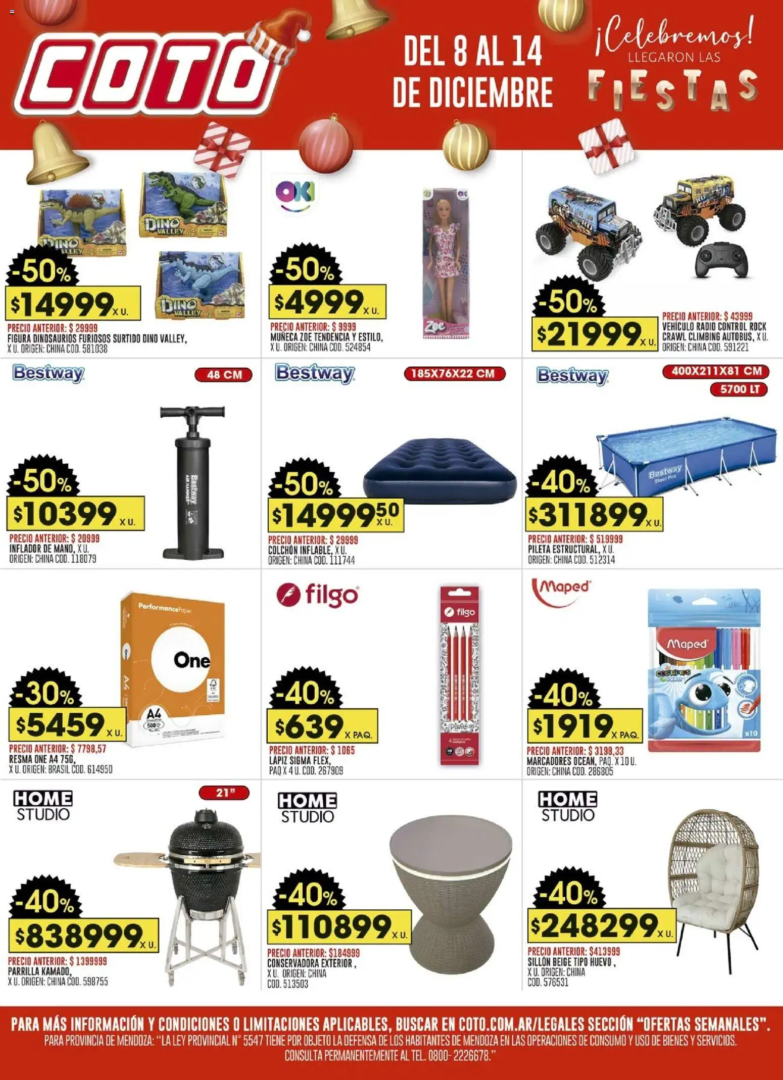 Coto - Ofertas Hogar │ válido desde el 08.12.2025 | Página: 1 | Productos: Parrilla, Sillón, Pileta, Huevo