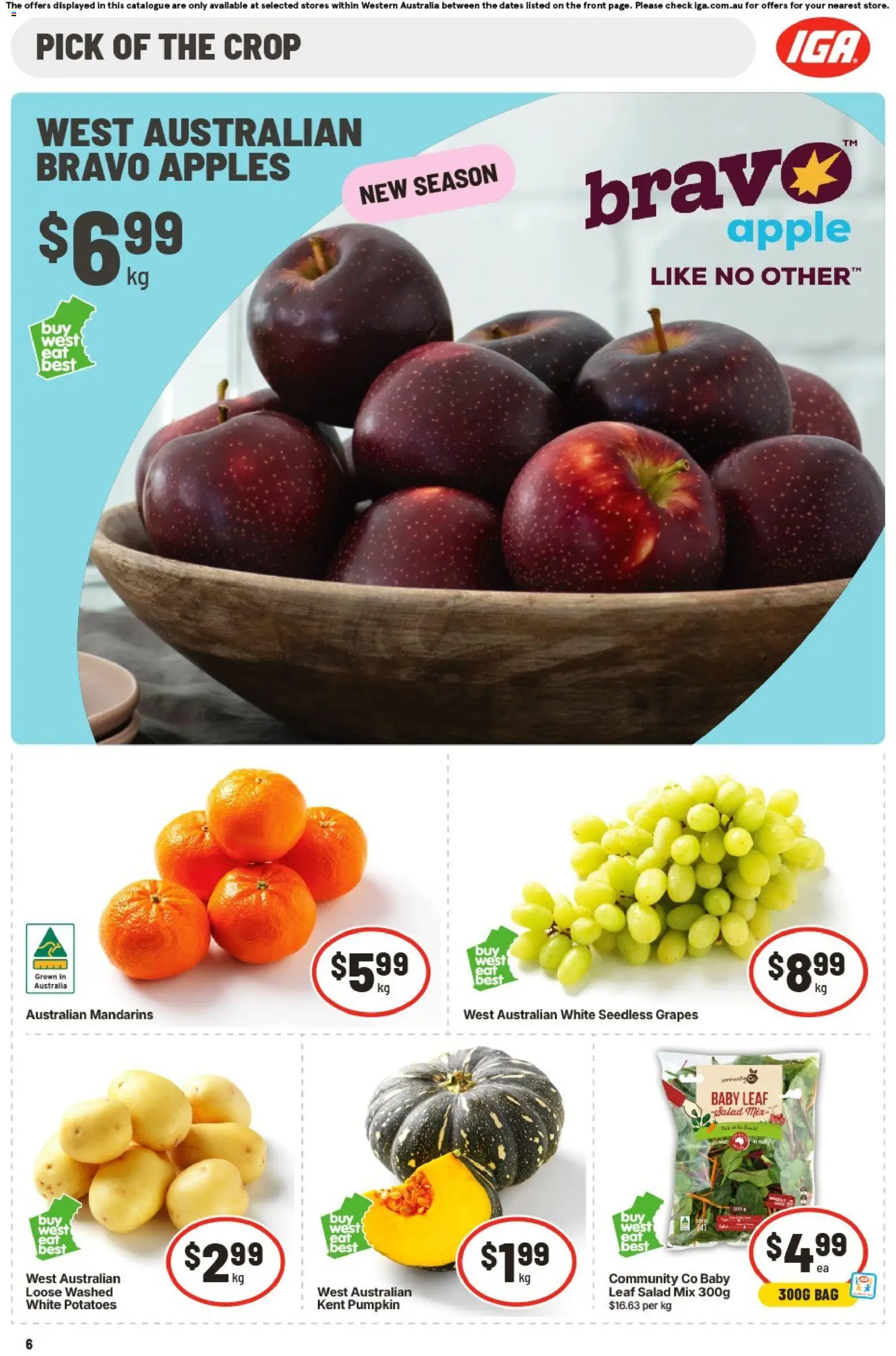 IGA catalogue - valid from 29.04.2026 | Page: 6 | Products: Mandarins, Salad, Grapes, Bag