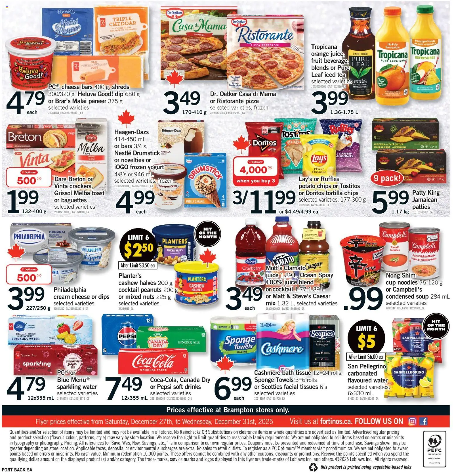 Fortinos flyer valid from 27.12.2025 | Page: 2 | Products: Cream, Sponge, Bath, Cheese