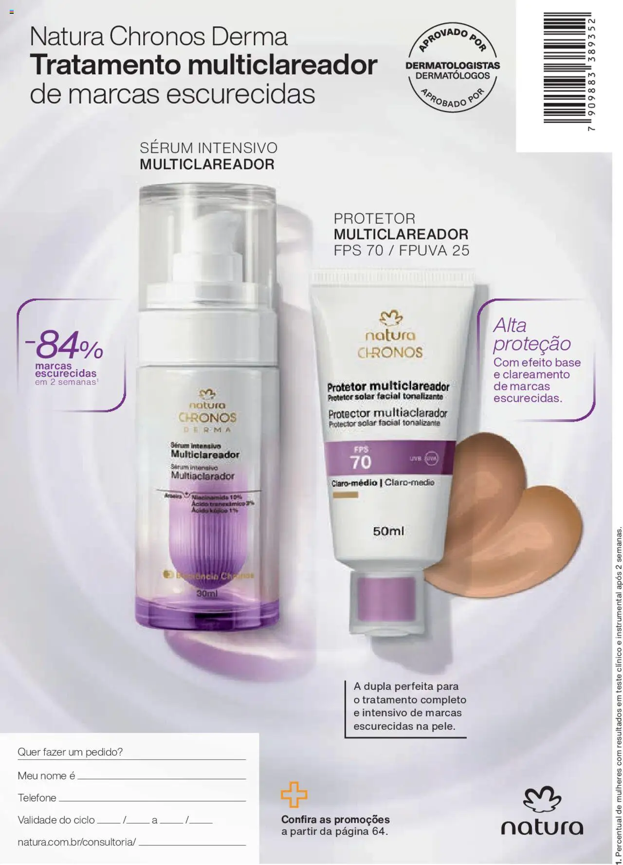 Natura Folheto - válido de 15.06.2025 | Página: 152 | Produtos: Protetor solar, Base, Sérum, Telefone