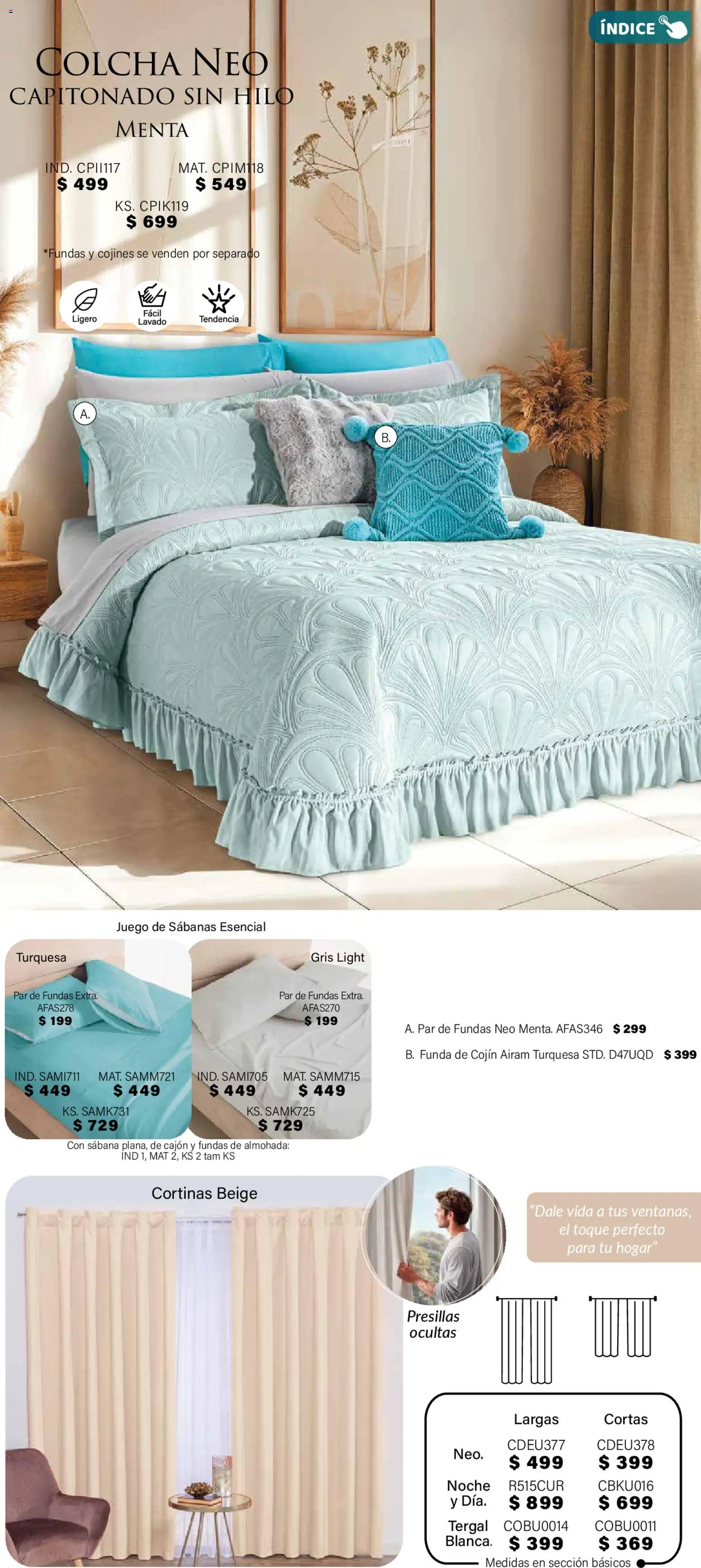 Nuevas ofertas de Colchas Concord válidas en toda la República Mexicana desde el 01.11.2025. ¡Encuentra las mejores ofertas en Colchas Concord Buen Fin! | Página: 69 | Productos: Juego, Funda, Almohada, Cortinas