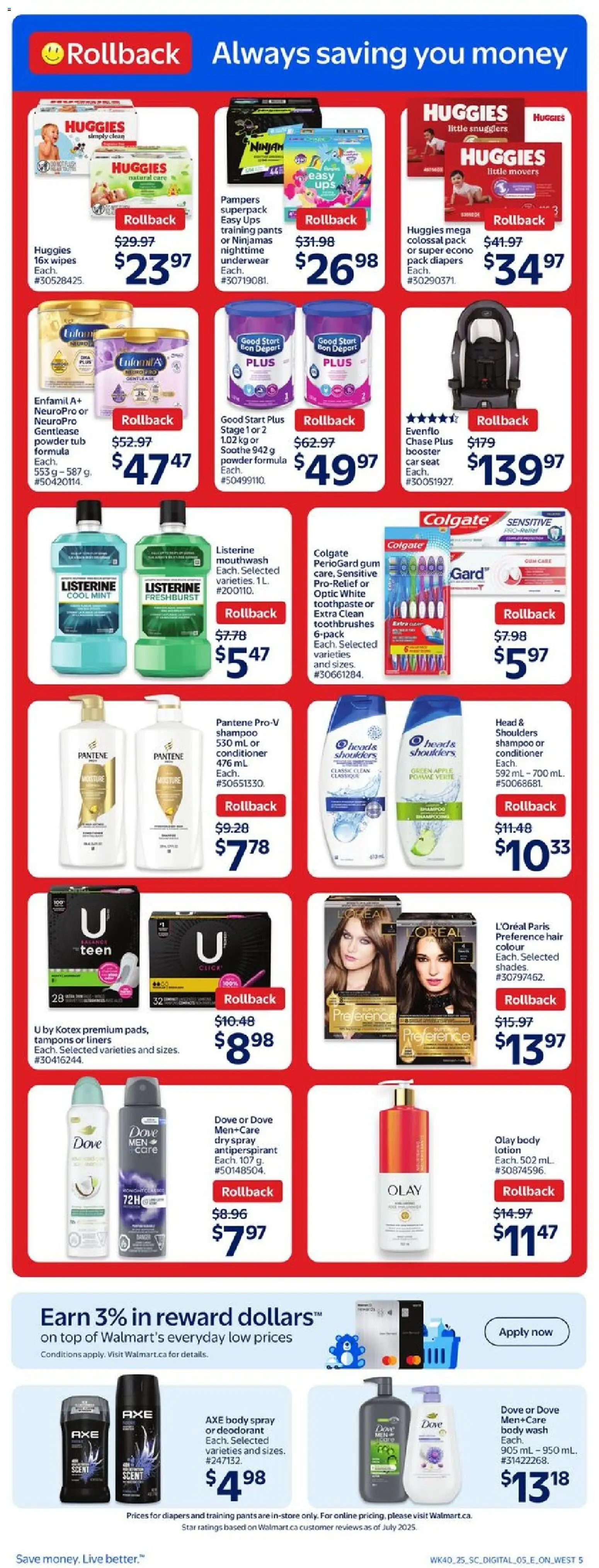 Walmart flyer valid from 30.10.2025 | Page: 8 | Products: Powder, Body wash, Pants, Underwear