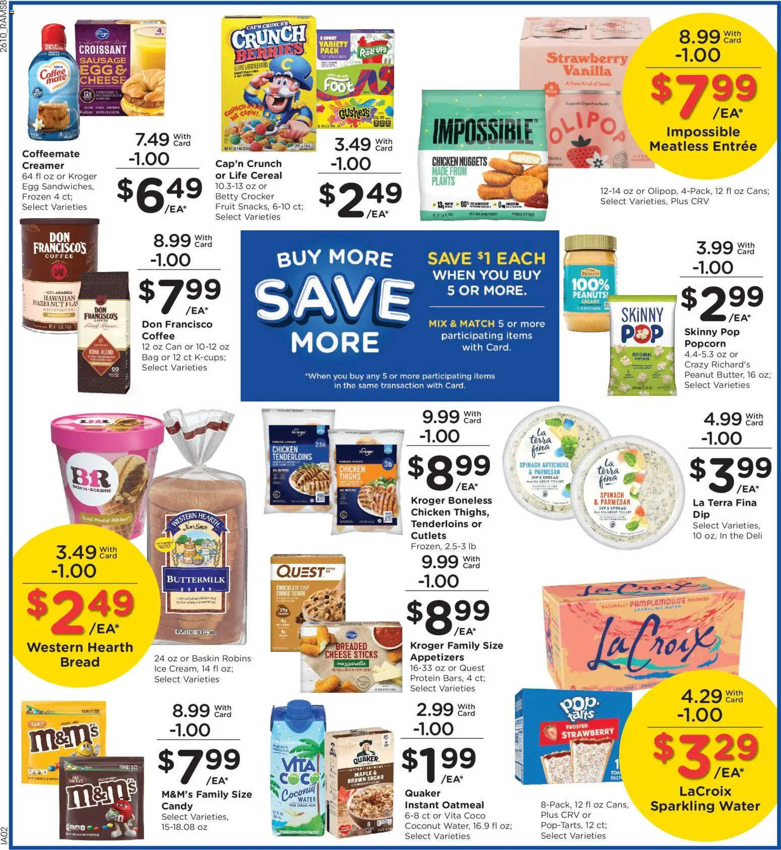 Ralphs Weekly Ad - valid from 08.04.2026 | Page: 5 | Products: Spinach, Yogurt, Chocolate, Sausage