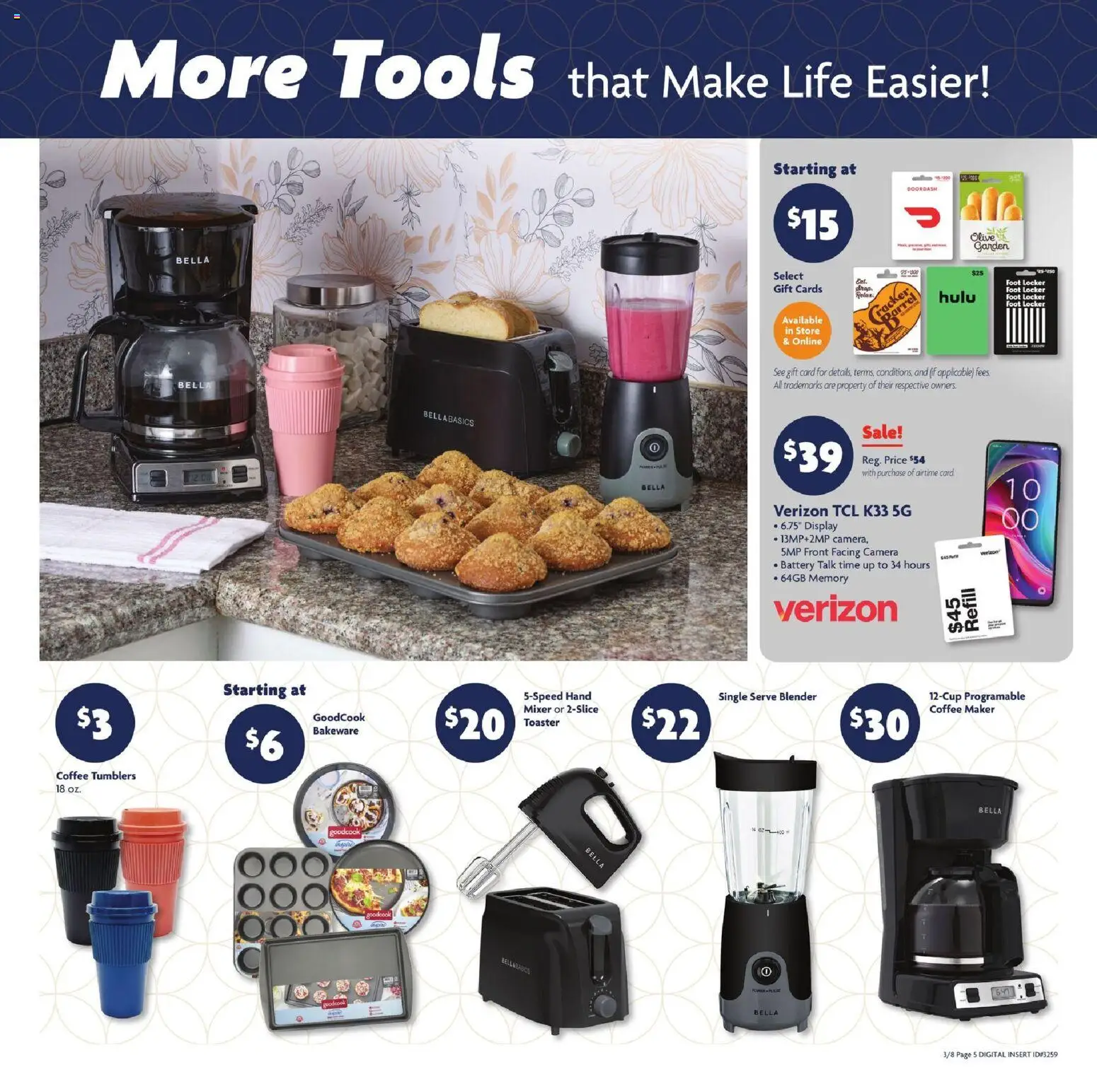 Family Dollar Weekly Ad - valid from 08.03.2026 | Page: 6 | Products: Coffee, Blender, Camera, Mixer