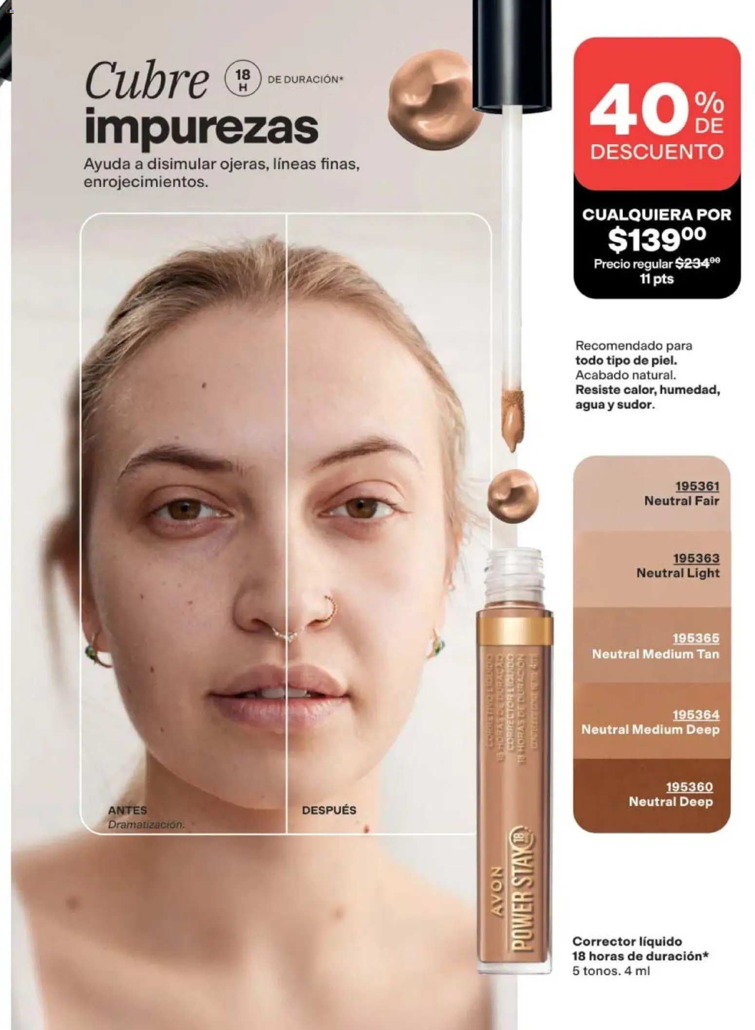 Nuevas ofertas de AVON válidas en toda la República Mexicana desde el 02.04.2026. ¡Encuentra las mejores ofertas en AVON campaña 6 2026! | Página: 87 | Productos: Agua, Corrector