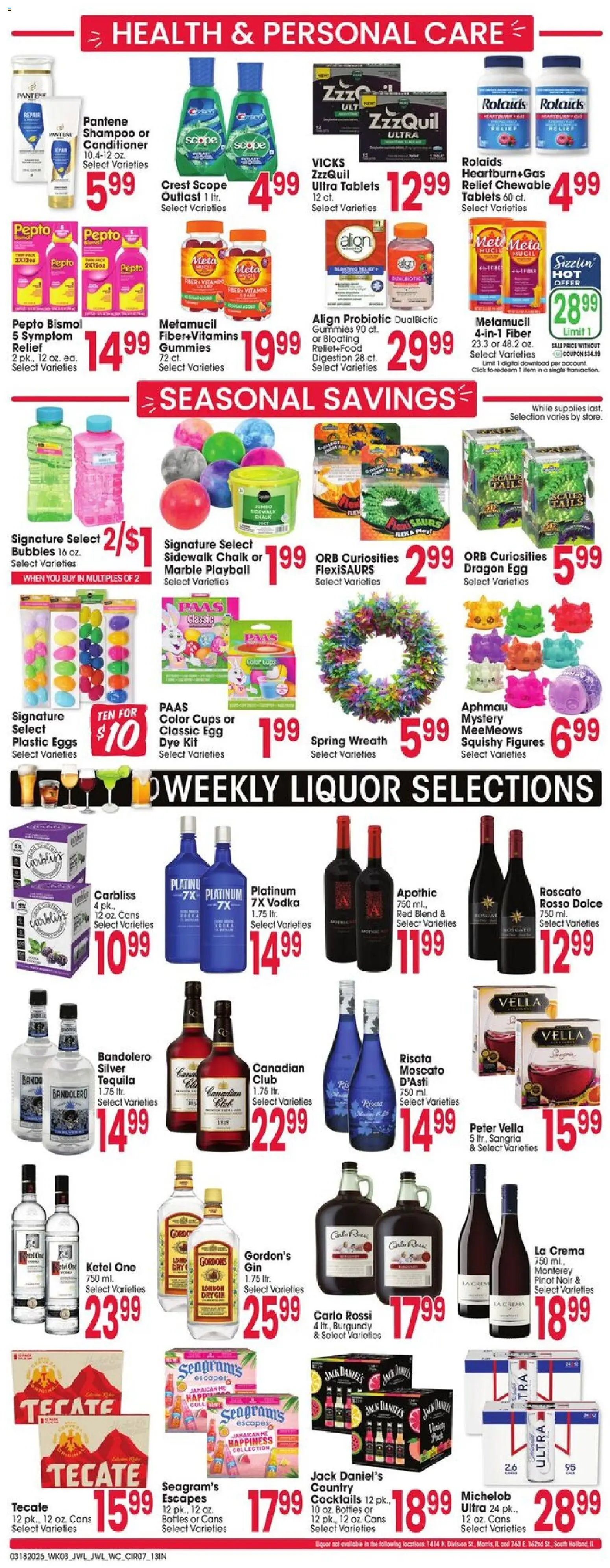 Jewel Osco Weekly Ad - IN - valid from 18.03.2026 | Page: 7 | Products: Shampoo, Conditioner, Gin, Vodka