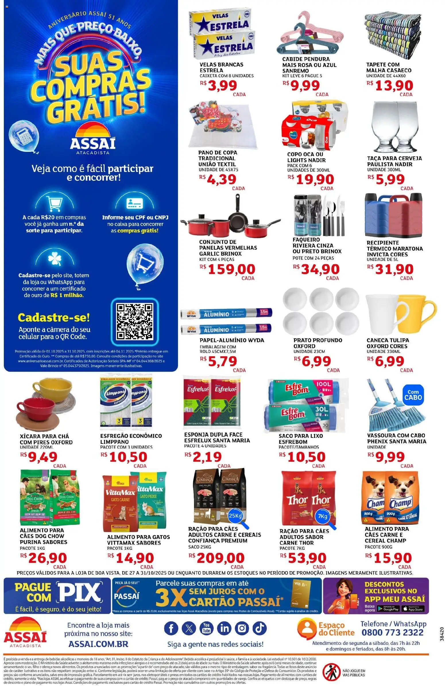 Assaí Atacadista Folheto - válido de 27.10.2025 | Página: 8 | Produtos: Celular, Rolo, Cerveja, Peixe