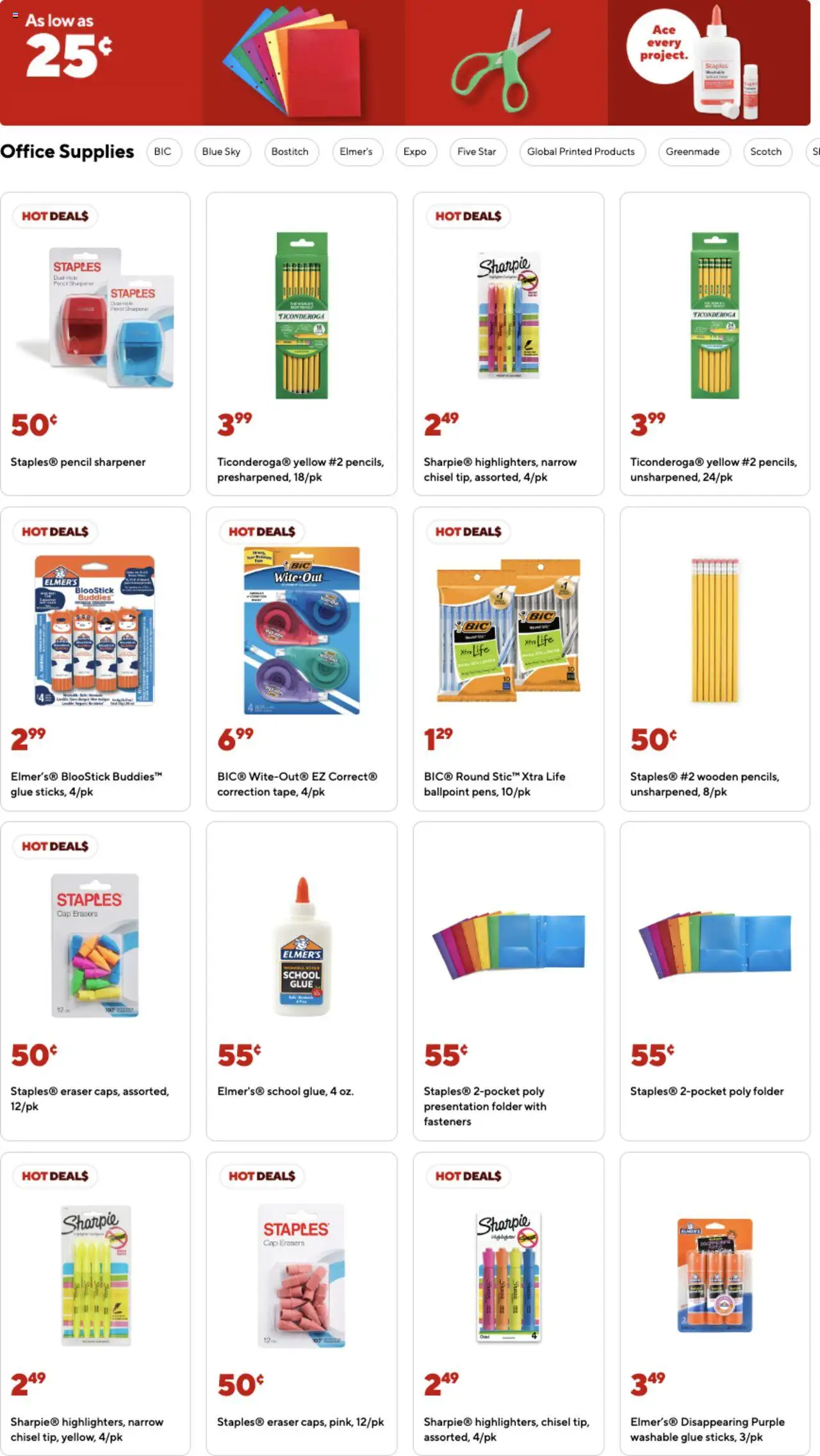 Staples Weekly Ad - valid from 17.08.2025 | Page: 2 | Products: Pencil, Eraser, Chisel, Cap