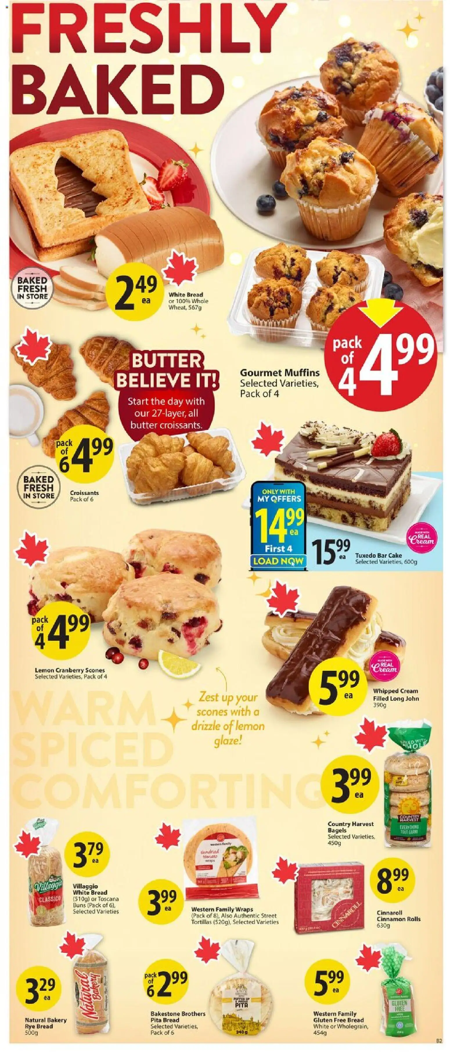 Save on foods flyer valid from 13.11.2025 | Page: 11 | Products: Cream, Bakery, Butter, Bread