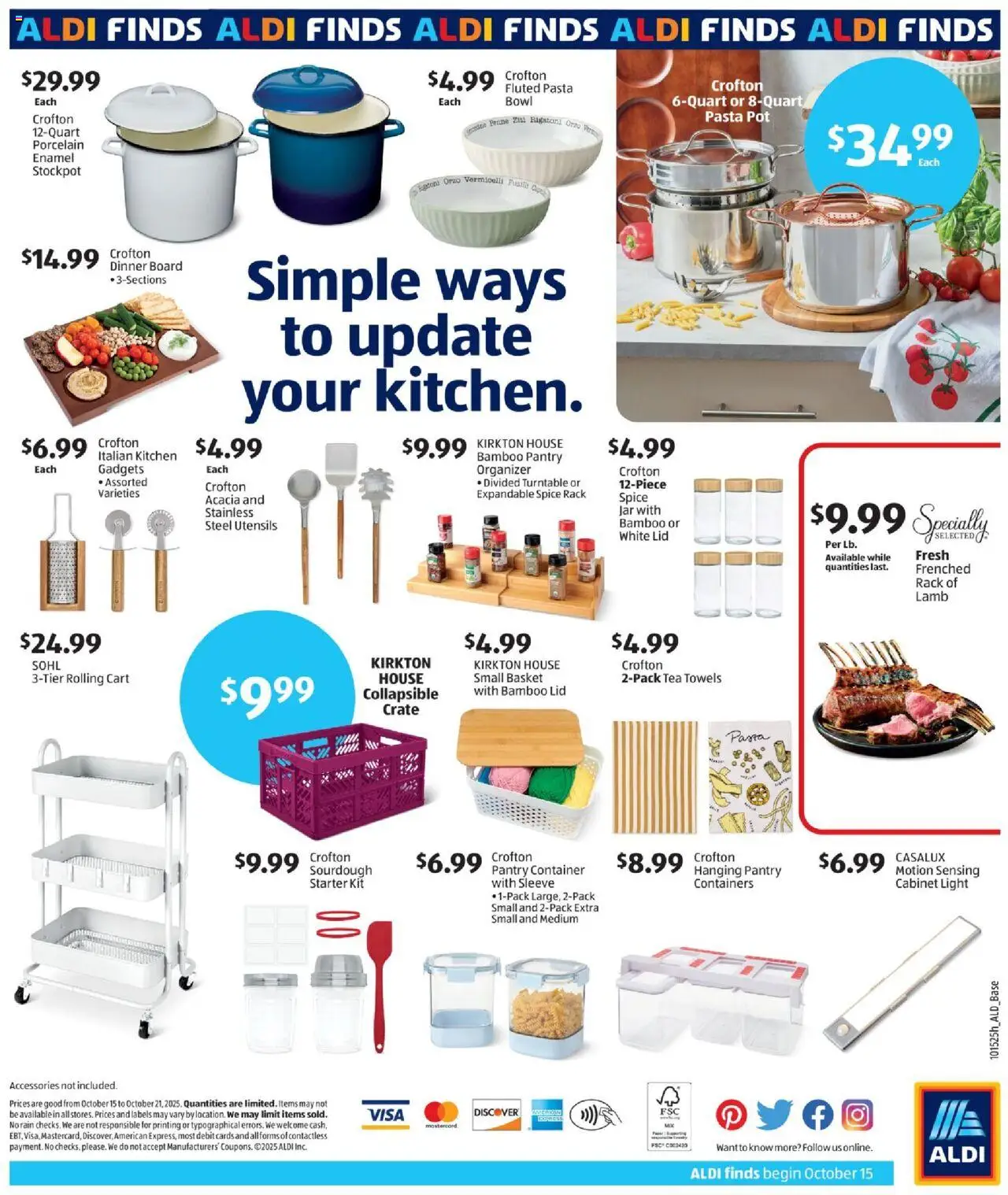 Aldi In Store Ad - valid from 15.10.2025 | Page: 2 | Products: Basket, Tea, Pasta, Starter