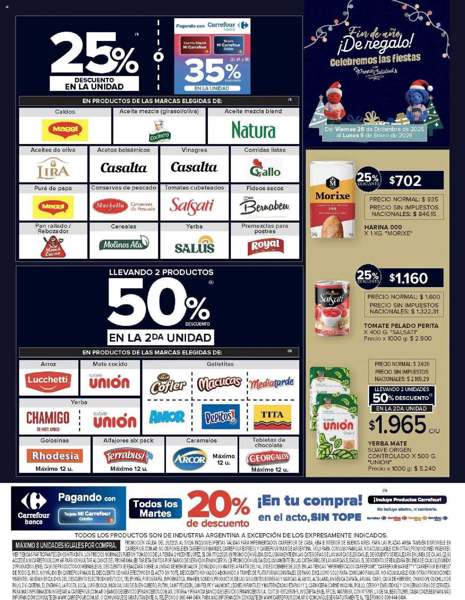 Carrefour ofertas │ válido desde el 26.12.2025 | Página: 10 | Productos: Harina, Papa, Mate cocido, Pan rallado