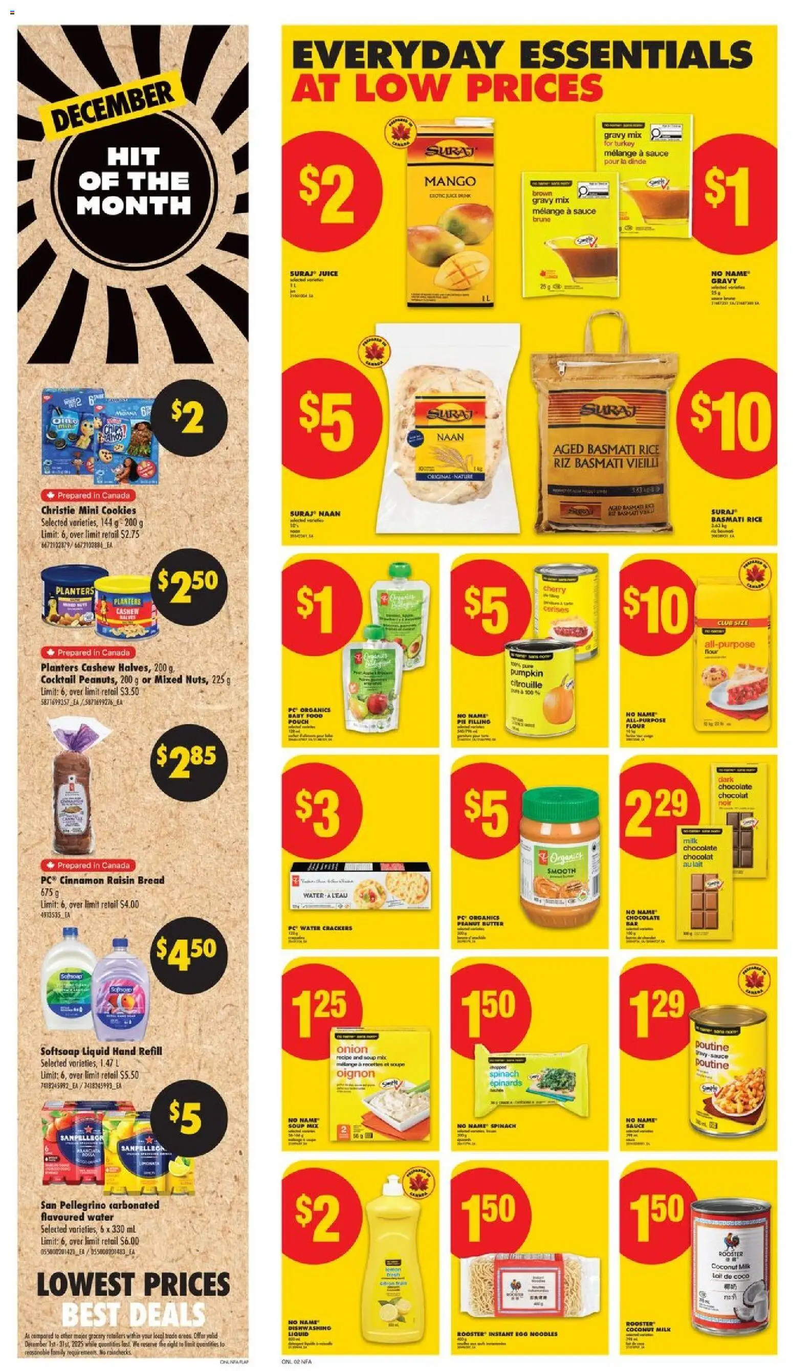 No Frills flyer valid from 18.12.2025 | Page: 8 | Products: Noodles, Nuts, PC, Bread