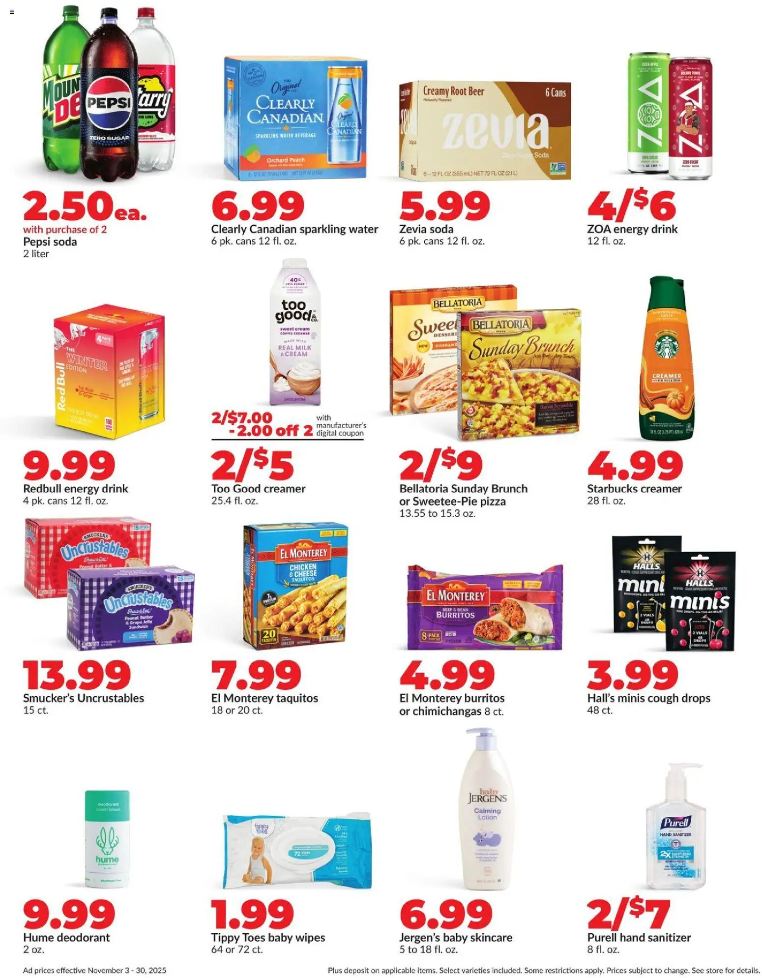 HyVee Deals Good All Month Long - valid from 03.11.2025 | Page: 11 | Products: Milk, Pizza, Deodorant, Cream