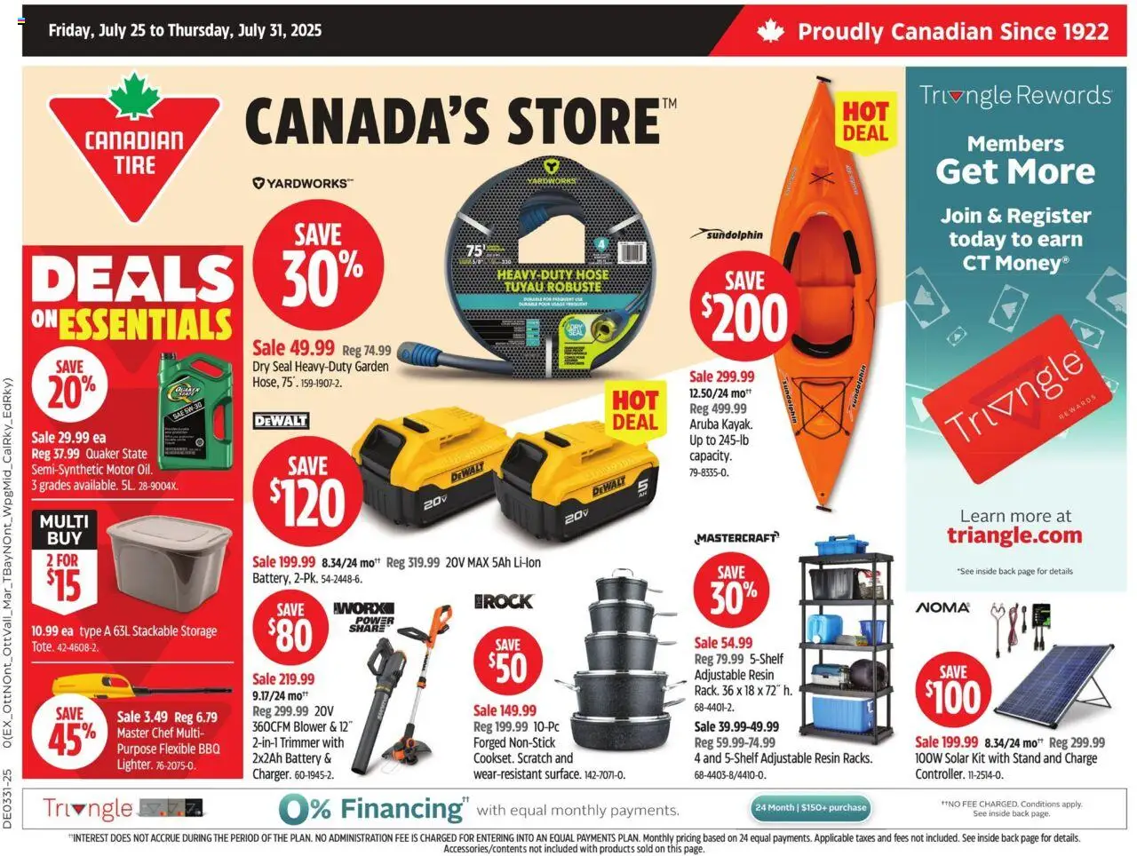 Canadian Tire flyer valid from 25.07.2025 | Page: 1 | Products: Battery