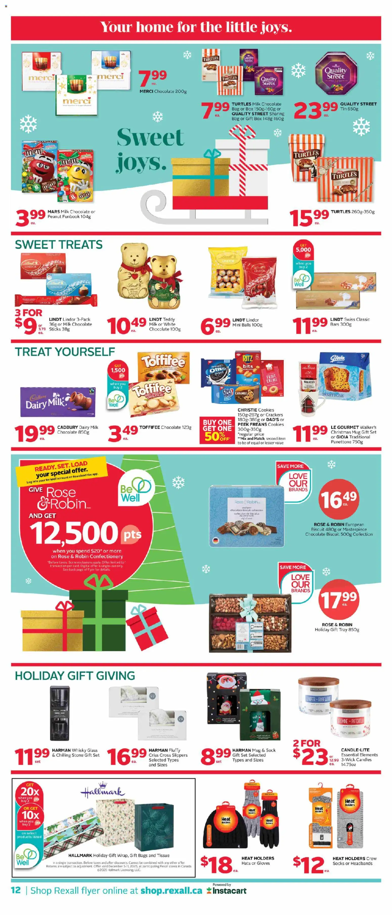 Rexall flyer valid from 05.12.2025 | Page: 20 | Products: Slippers, Bag, Milk, Cheese