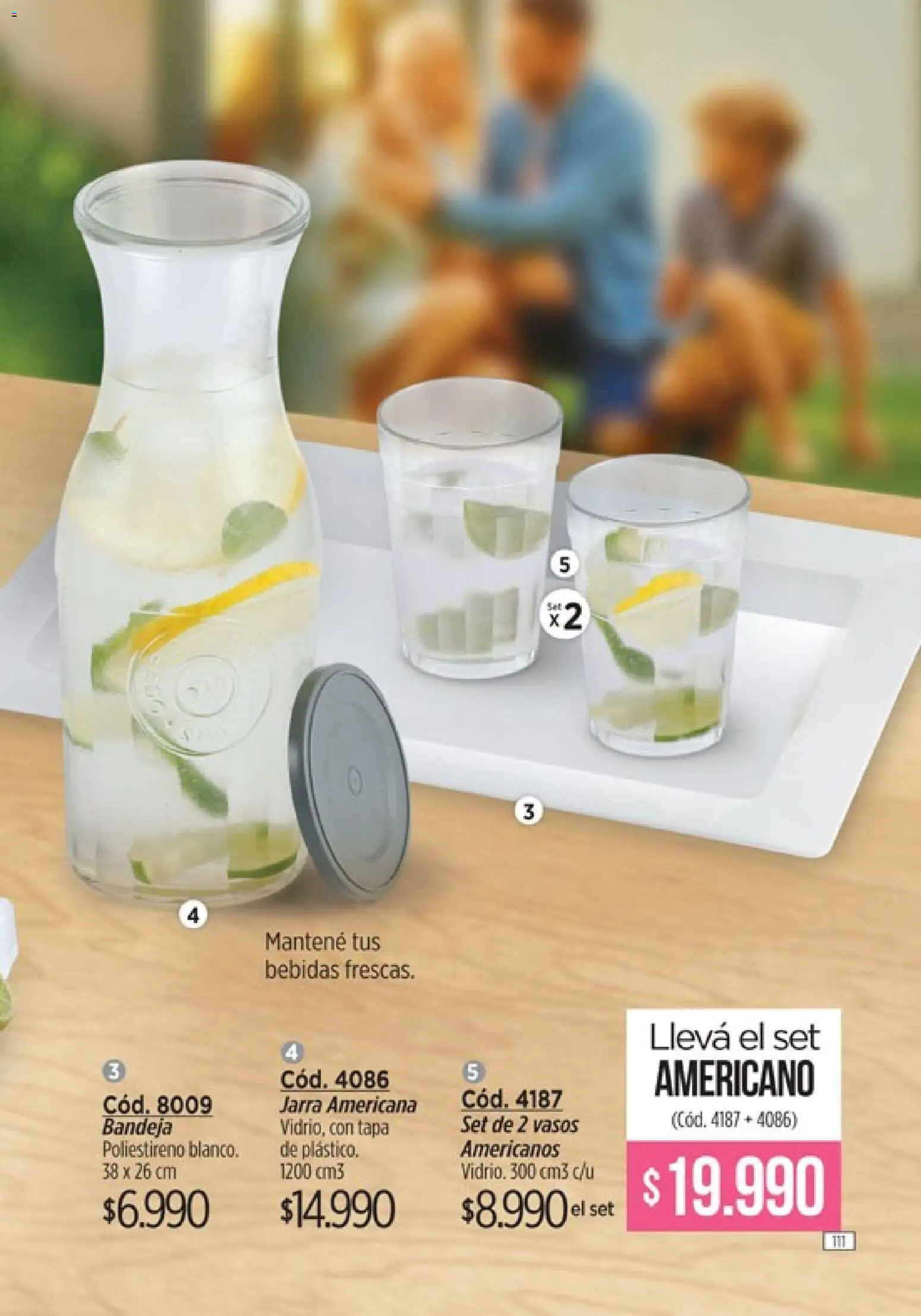 Catálogo Amodil Campaña 3 │ válido desde el 01.03.2026 | Página: 111 | Productos: Jarra, Bandeja, Vasos