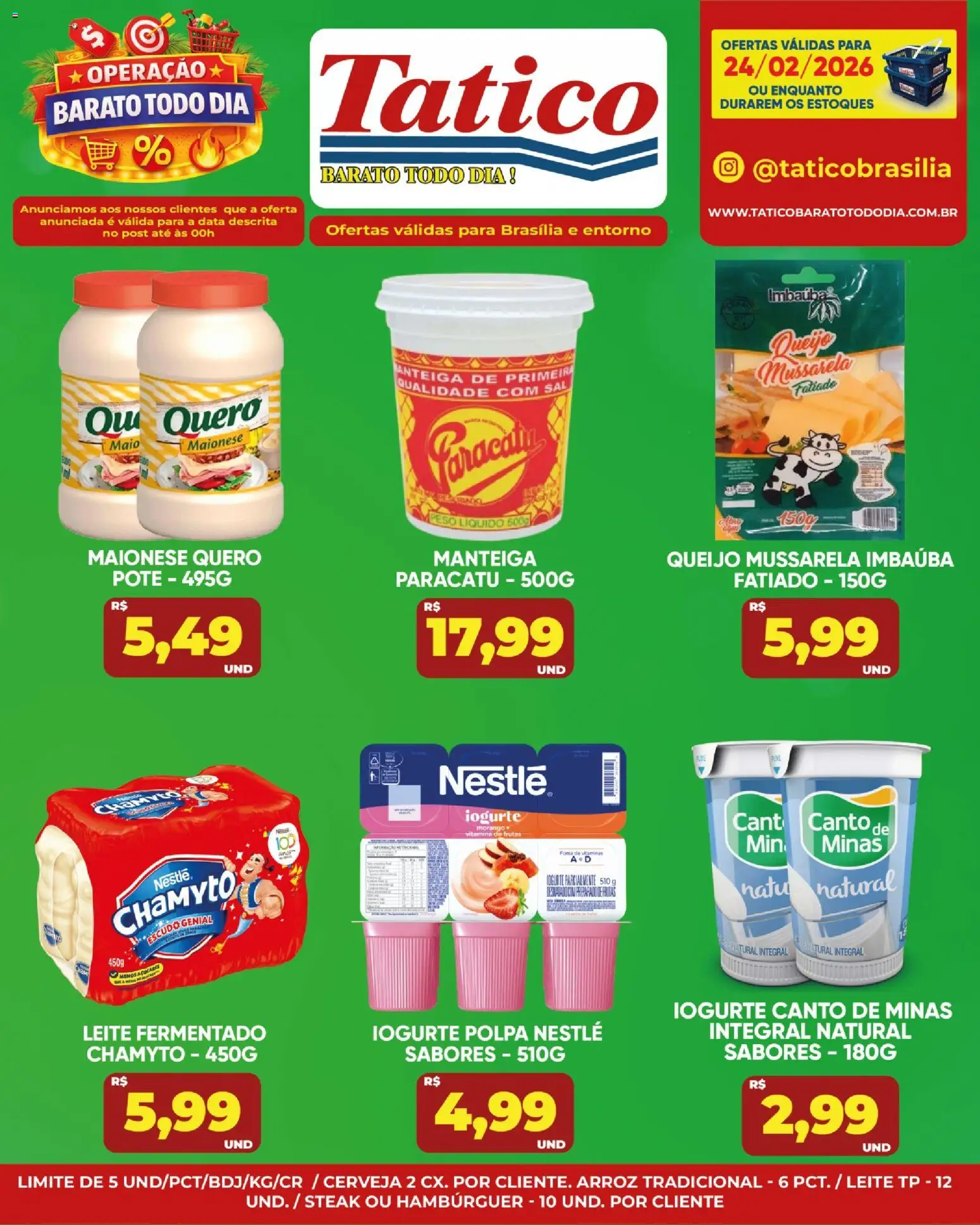 Tatico Folheto - válido de 25.02.2026 | Página: 21 | Produtos: Iogurte, Arroz, Hambúrguer, Sal
