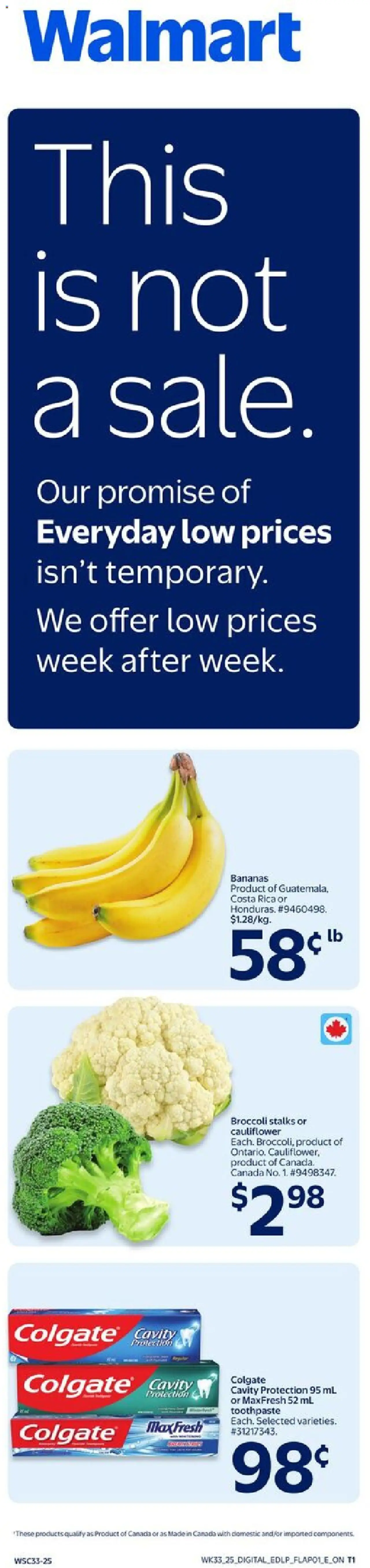 Walmart flyer valid from 11.09.2025 | Page: 3 | Products: Toothpaste, Bananas