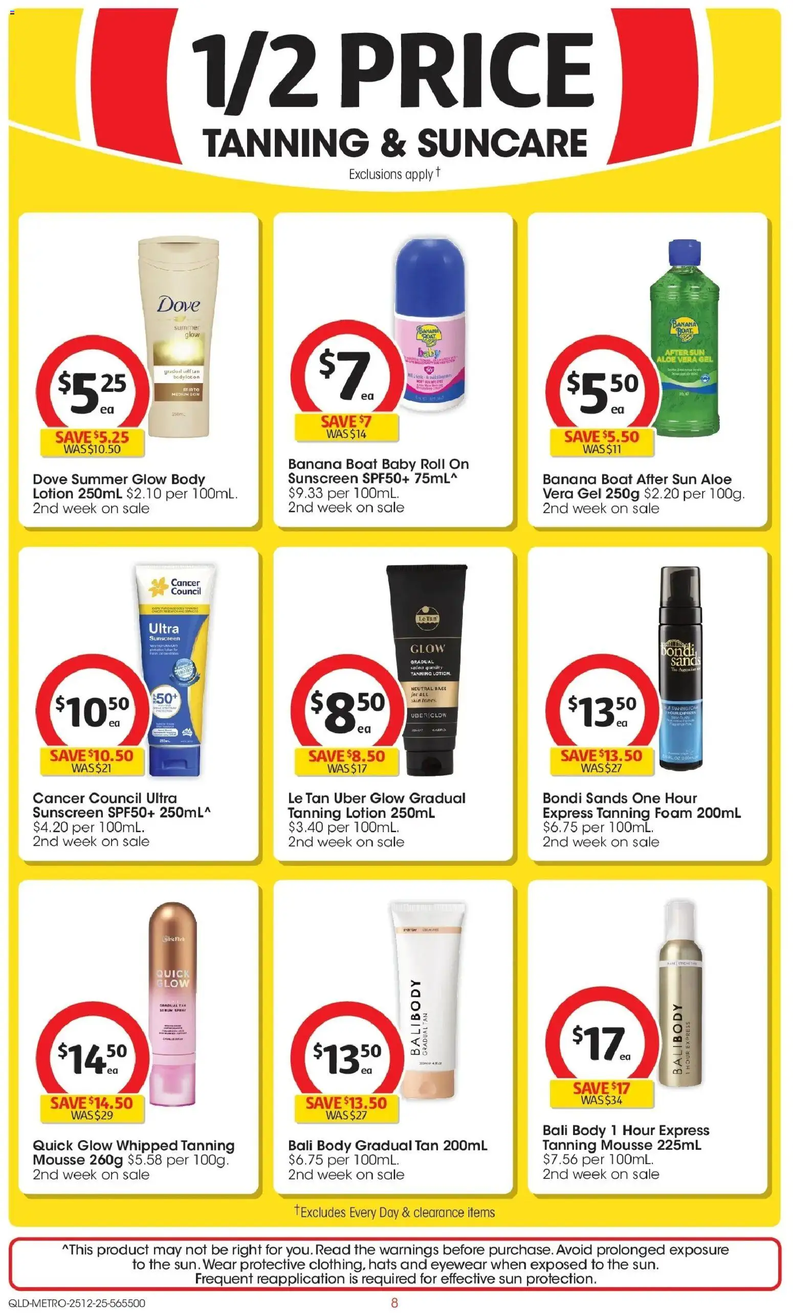 Coles catalogue - valid from 25.12.2025 | Page: 8 | Products: Sunscreen, Lotion, Mousse