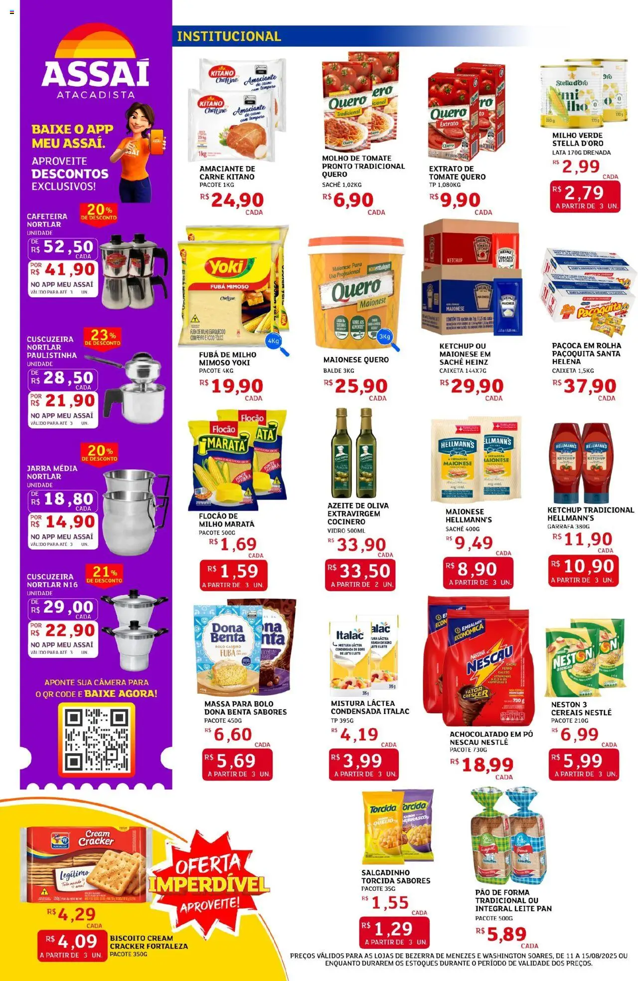Assaí Atacadista Folheto - válido de 11.08.2025 | Página: 2 | Produtos: Ferro, Biscoito, Leite, Cream cracker