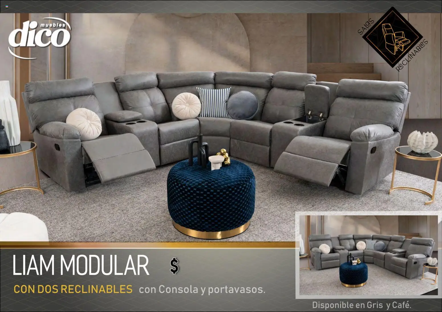 Nuevas ofertas de Muebles Dico válidas en toda la República Mexicana desde el 27.03.2026. ¡Encuentra las mejores ofertas en Muebles Dico catálogo Salas reclinables ! | Página: 3 | Productos: Sales, Modular