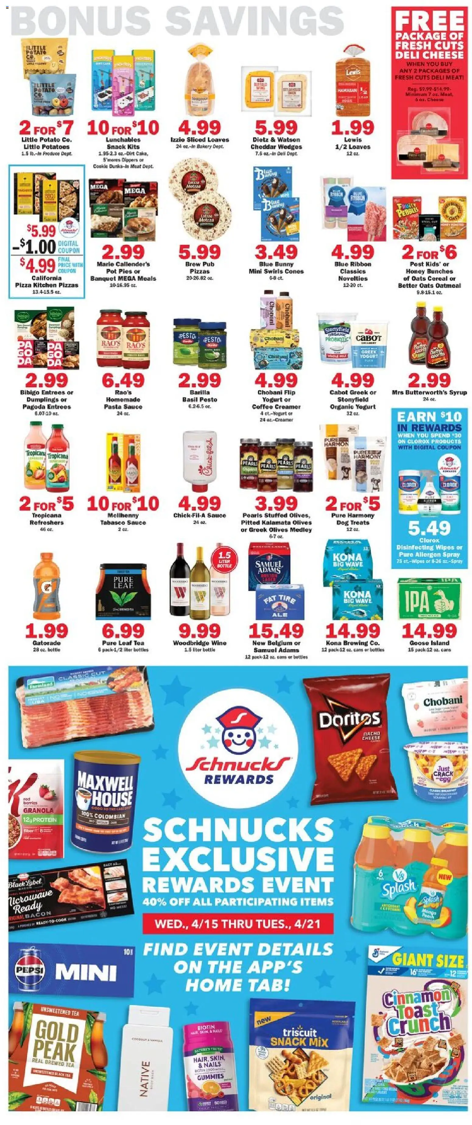 Schnucks Weekly Print Ad - IL - valid from 15.04.2026 | Page: 5 | Products: Bakery, Tea, Pasta, Mango